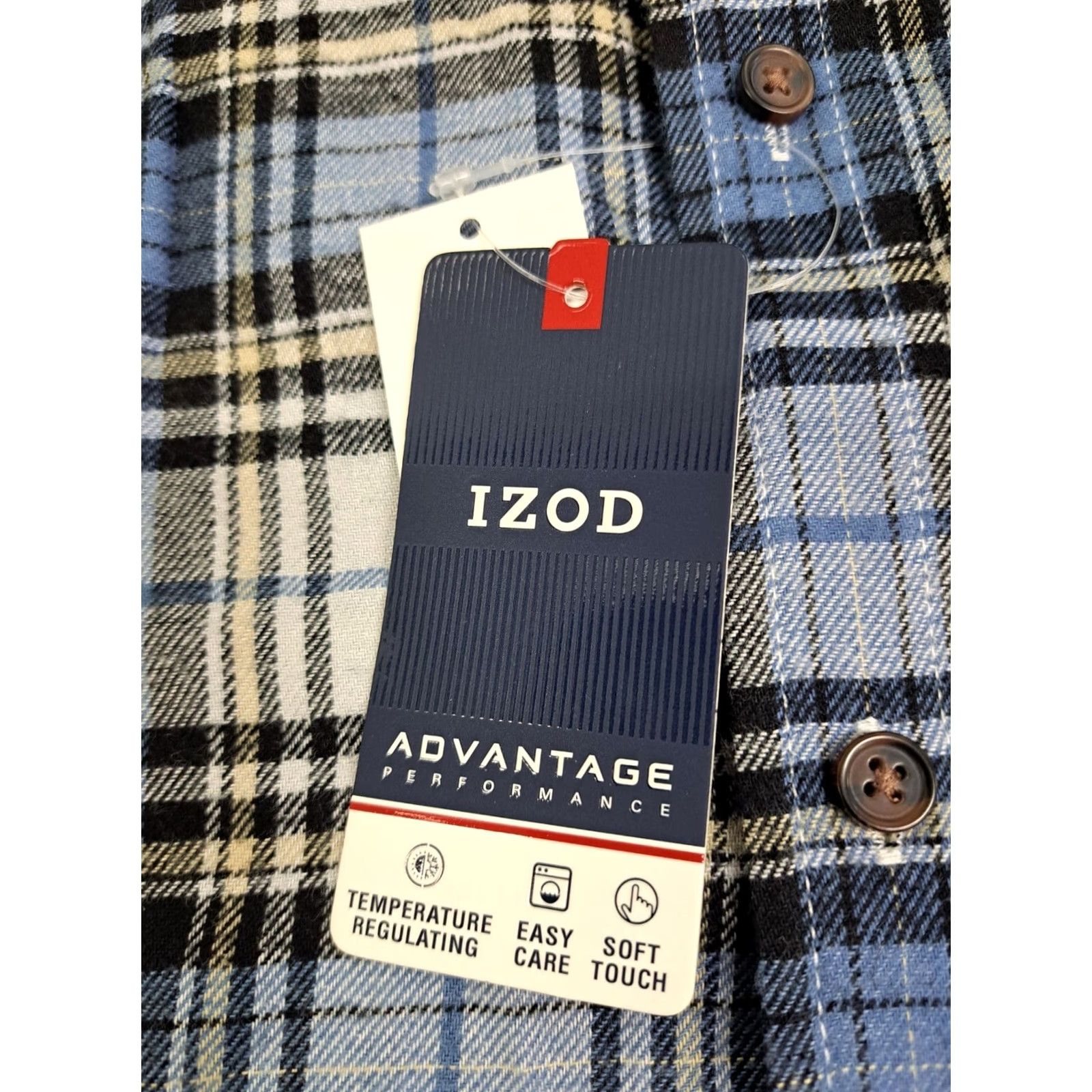 Izod NWT Izod Performance Stratton Flannel Mens Long Sleeve Button Down 2XL Blue Plaid Shirt Mens Regular 2XL Fall Winter Casual Workwear Travel Button-Up Size US XXL / EU 58 / 5 - 5 Thumbnail