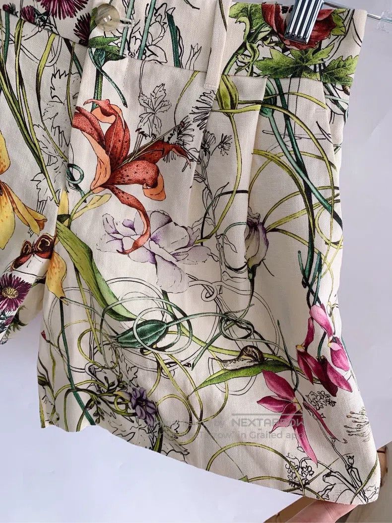 Gucci Gucci Floral beige shorts Size 27" / US 4 / IT 40 - 4 Thumbnail