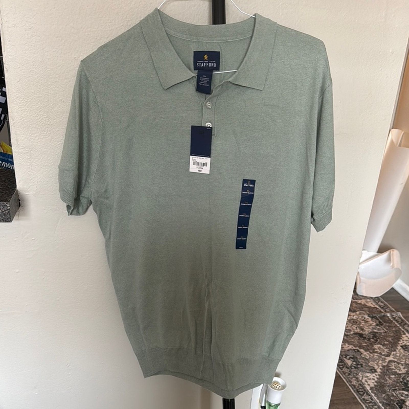 Stafford Stafford Men's Green Polo Shirt Size US XL / EU 56 / 4 - 1 Preview