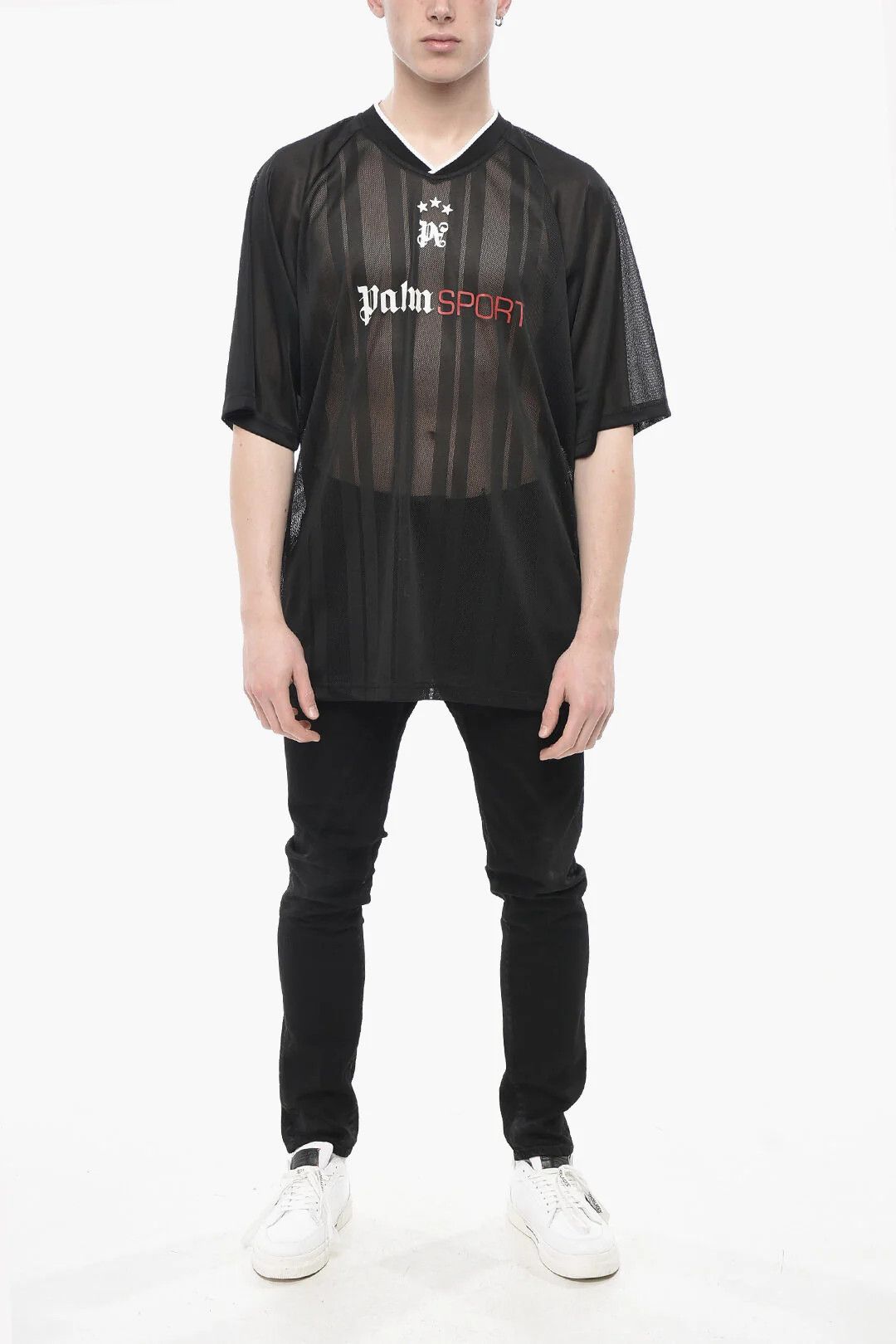 Palm Angels og1mm0226 Sport Mesh T-Shirt in Black Size US XXL / EU 58 / 5 - 4 Thumbnail