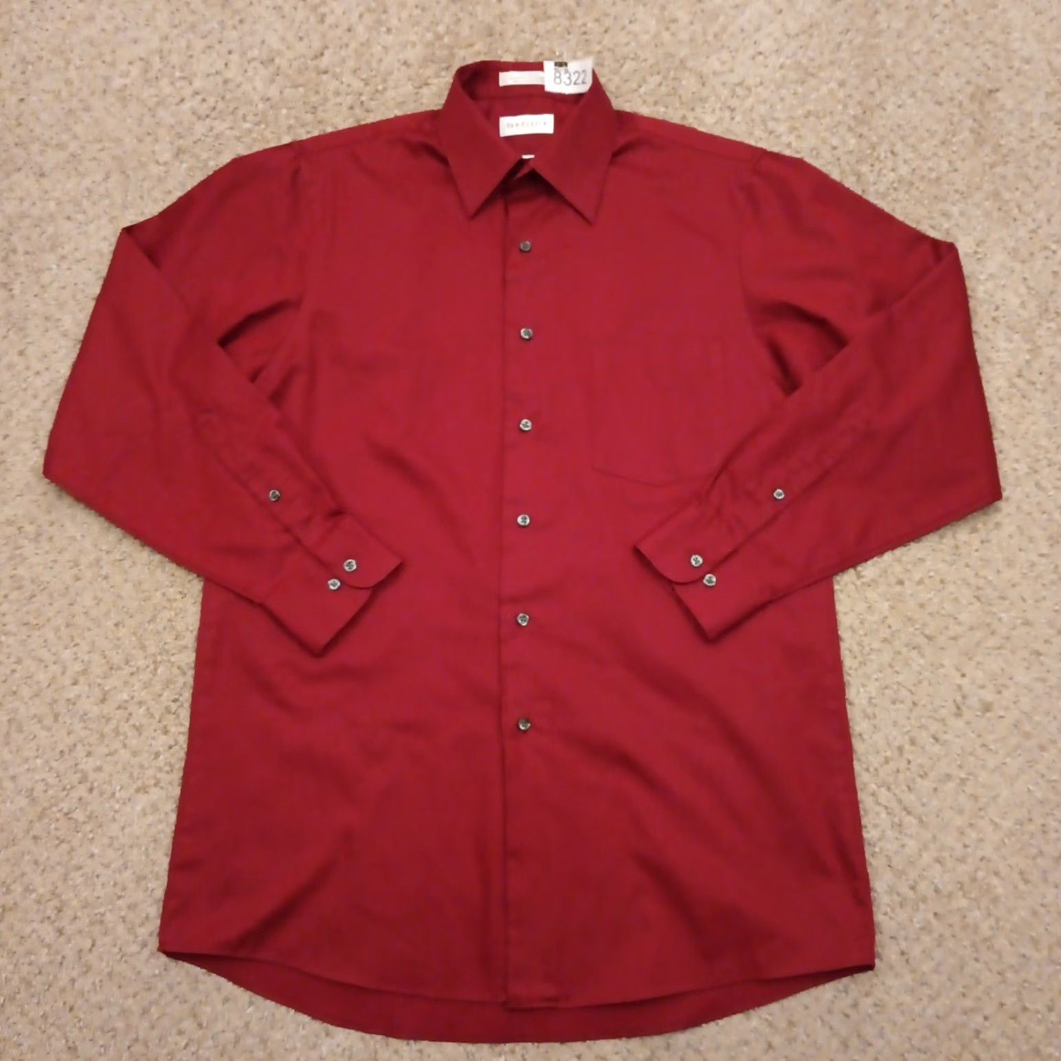 Van Heusen Van Heusen Shirt Mens Medium Red Striped Long Sleeve Button Up Cotton Blend Size US M / EU 48-50 / 2 - 2 Thumbnail