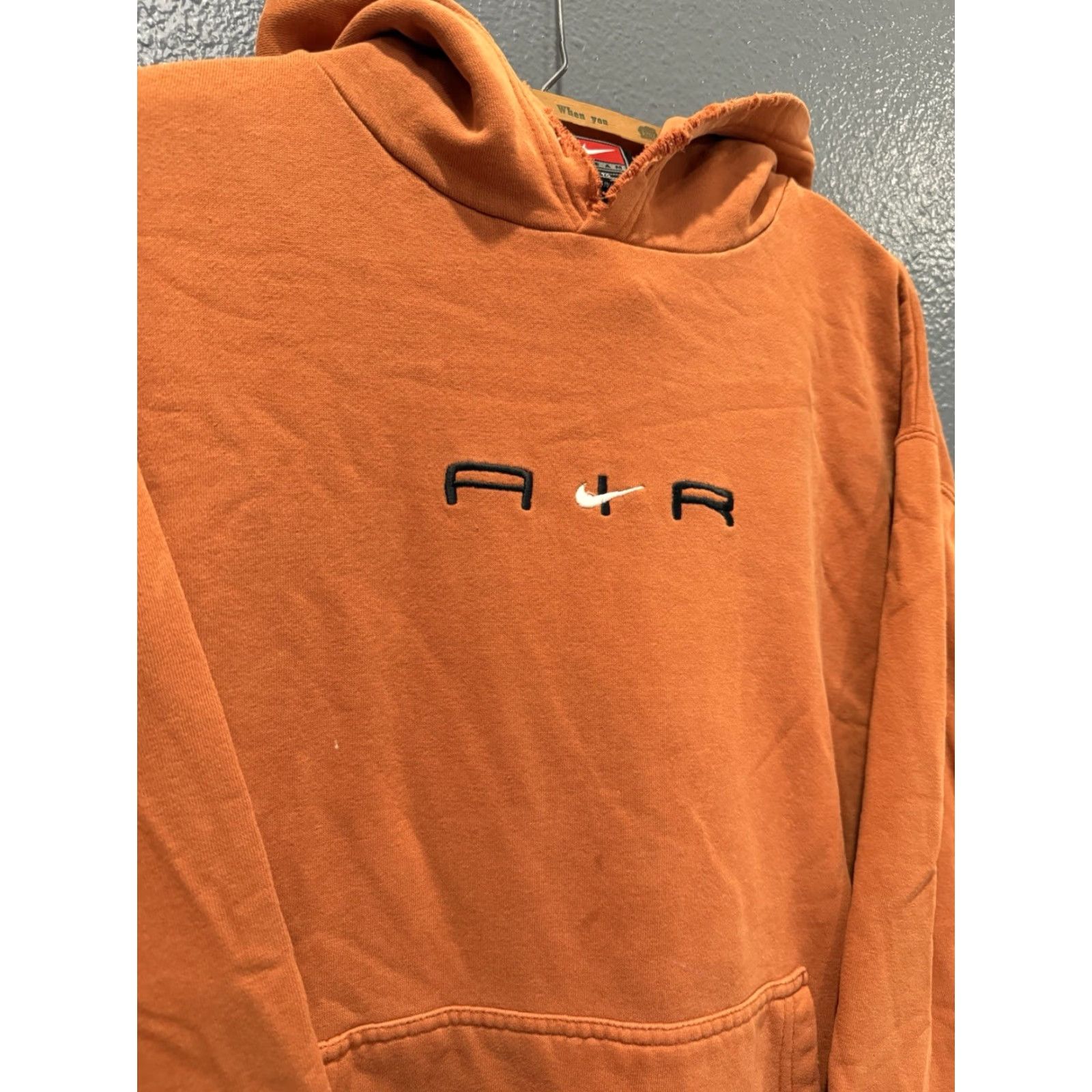 Nike VINTAGE Nike Center Check Swoosh Orange Pullover Hoodie XL Men 90s Size US XL / EU 56 / 4 - 4 Thumbnail