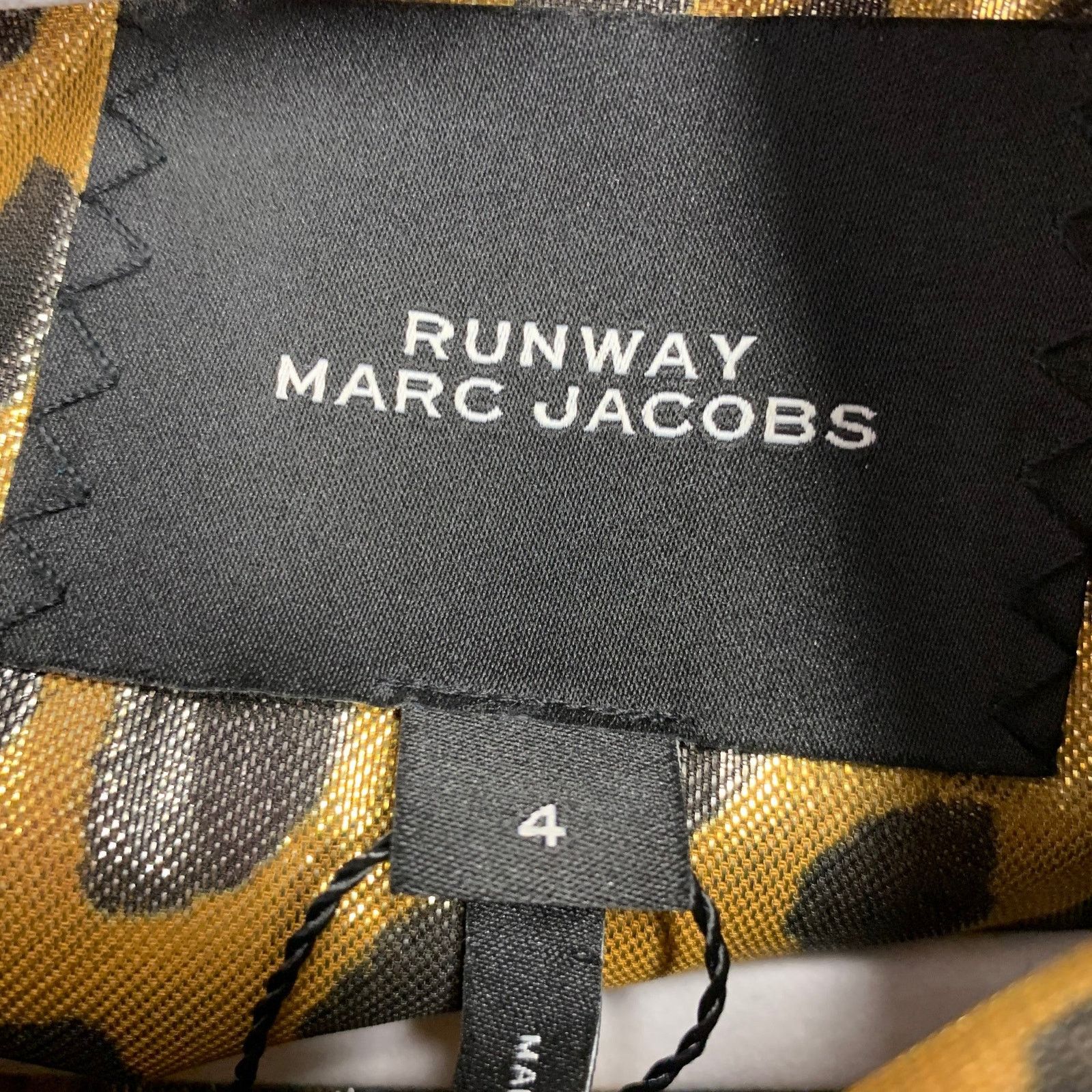 Marc Jacobs Size 4 Gold Black Silk Metallic Animal Print Pleated Dress Size S / US 4 / IT 40 - 8 Thumbnail