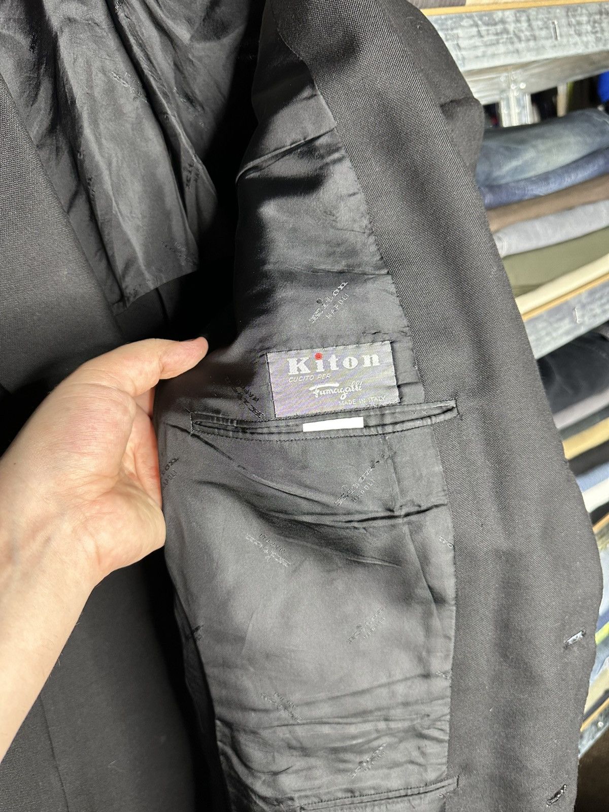 Kiton Kiton Napoli 100% Cashmere Blazer Sport Coat Black Size 58 Size 48L - 4 Thumbnail