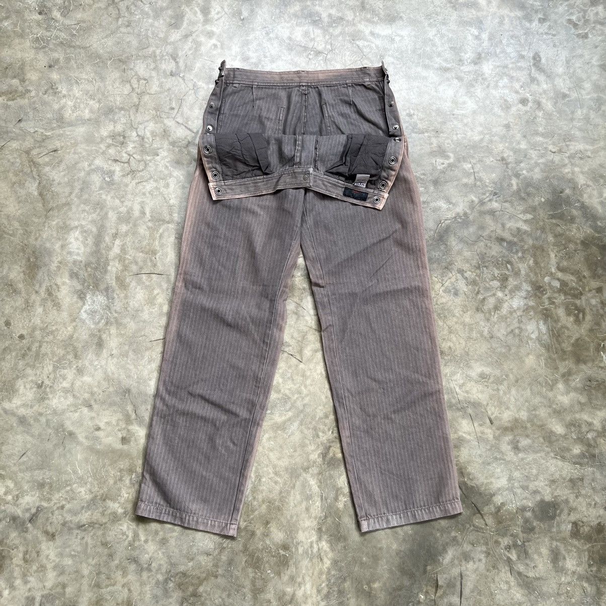 VERRI Verri Washed Snape Panel Pinstripe Regular Fit Pants Size US 34 / EU 50 - 1 Thumbnail