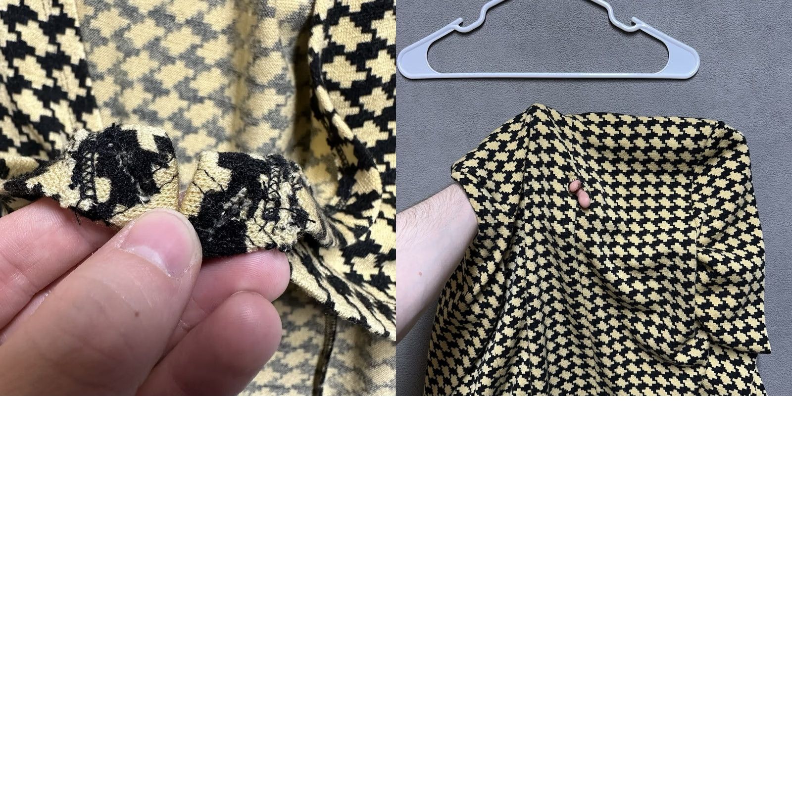 Vintage The Limited Sweater Womens M Beige Cardigan Black Houndstooth Geometric FUC Size M / US 6-8 / IT 42-44 - 9 Thumbnail