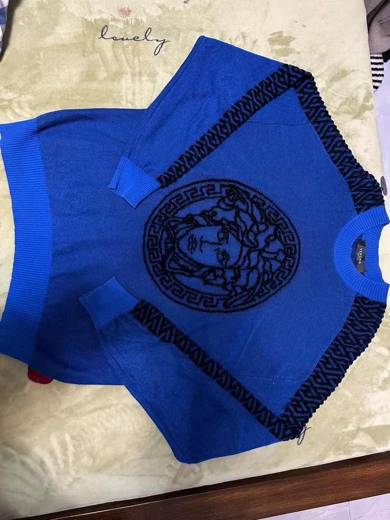 Versace Versace Yellow and black with a classic sweater Size US XL / EU 56 / 4 - 6 Thumbnail