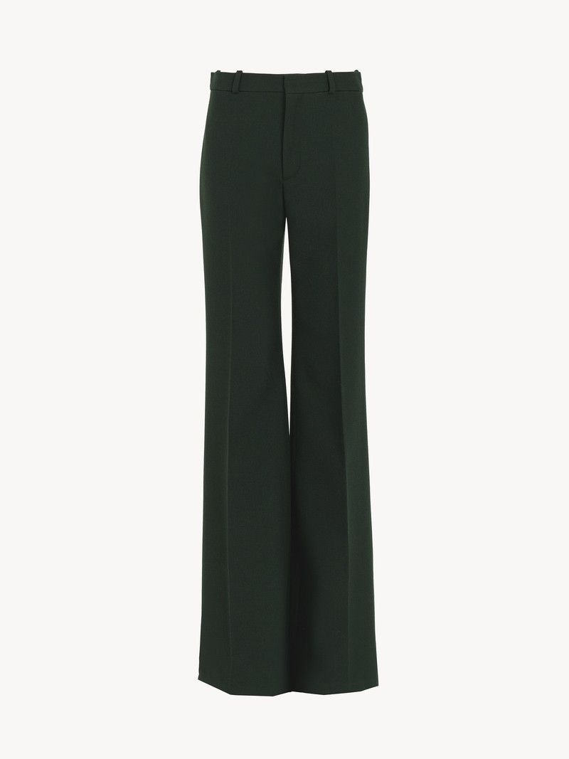 o1loc1c10326 Flared Tailored Pant in Nightful Green