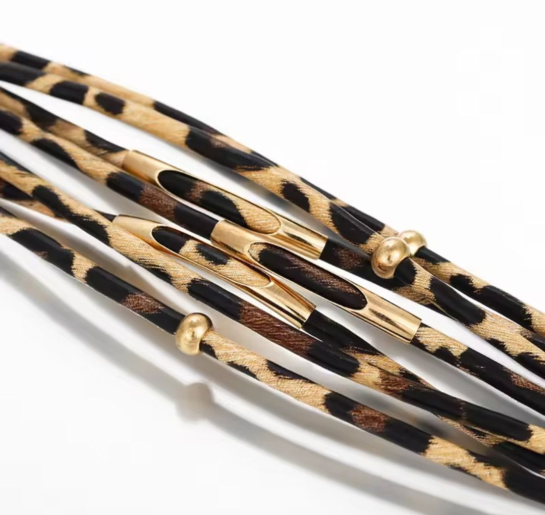 Vintage Leopard Metal Tube Spiral Bracelet Size ONE SIZE - 3 Thumbnail