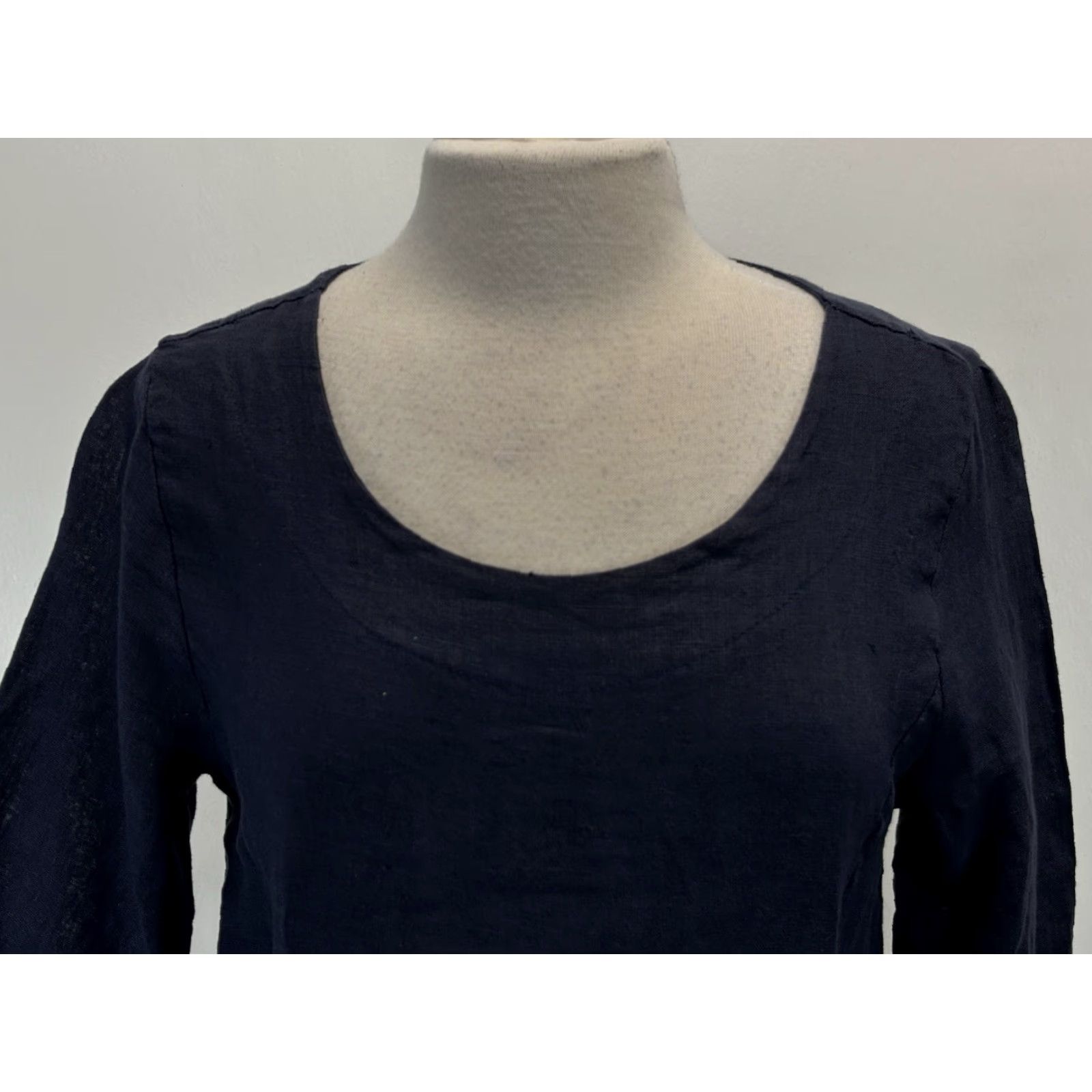 Vintage Luca Vanucci Dress Womens S Blue 100% Linen Lagenlook Pockets Oversized Italy Size S / US 4 / IT 40 - 5 Thumbnail