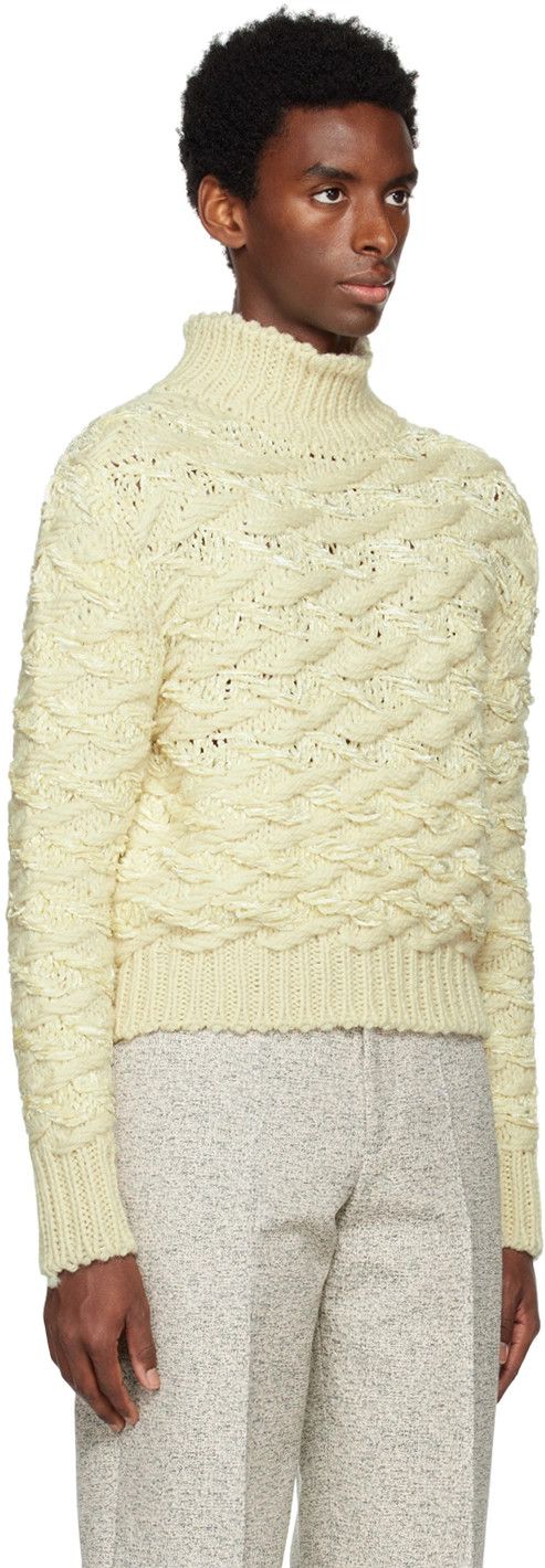 Jil Sander o1y1124 Viscose Turtleneck Sweater in Off-White Size US XS / EU 42 / 0 - 2 Thumbnail