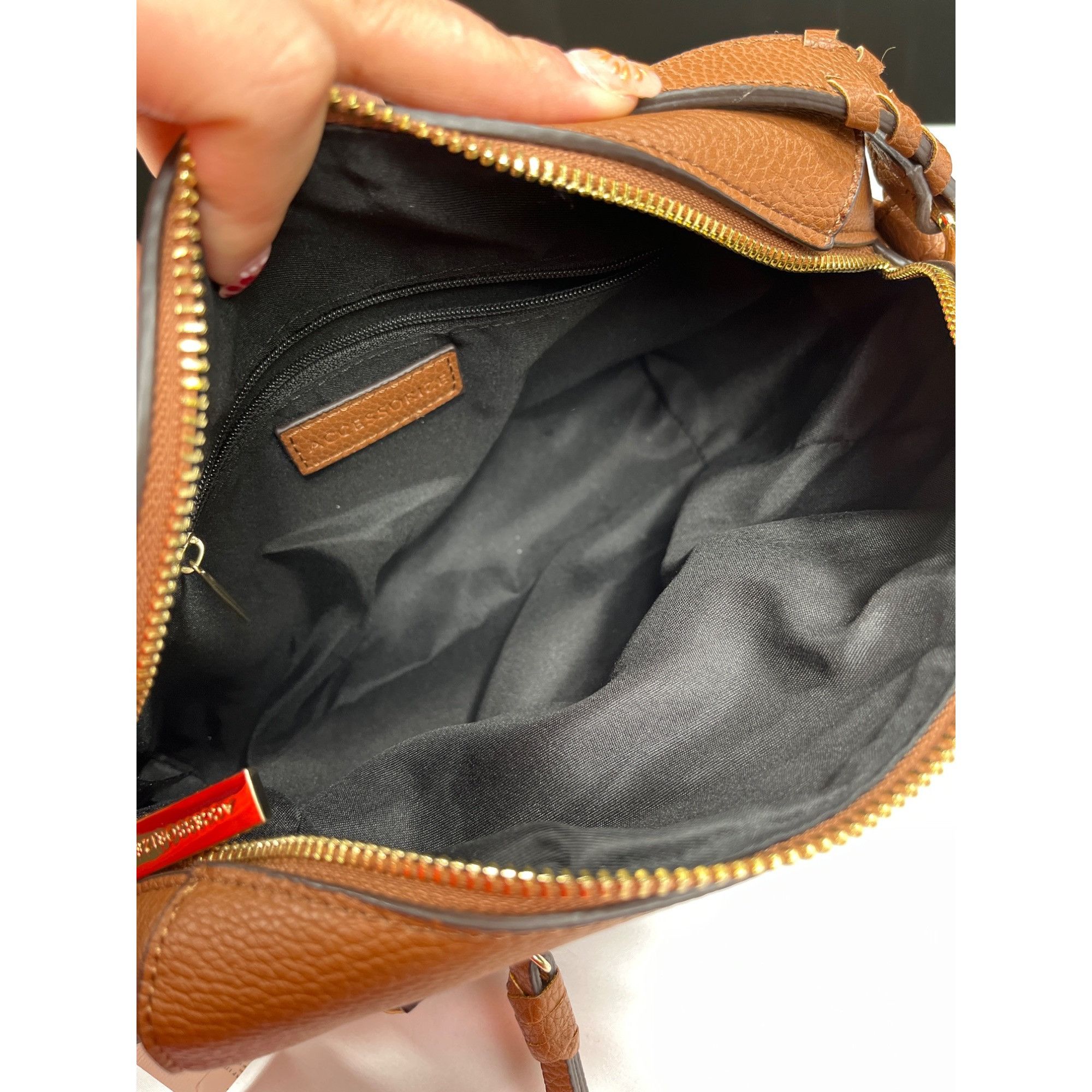 Designer Accessorize London SKU 7922 Womens Brown Leather Crossbody B Size ONE SIZE - 6 Thumbnail