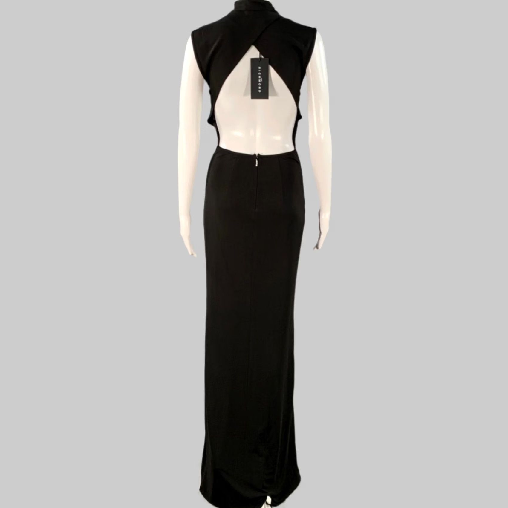 John Richmond JOHN RICHMOND Size 4 Black Silver Viscose Studded High Neck Evening Gown Womens Size S / US 4 / IT 40 - 4 Thumbnail