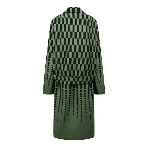 Dries Van Noten o1g2r1mq1024 Coat in Green & Black Size XS / US 0-2 / IT 36-38 - 2 Thumbnail