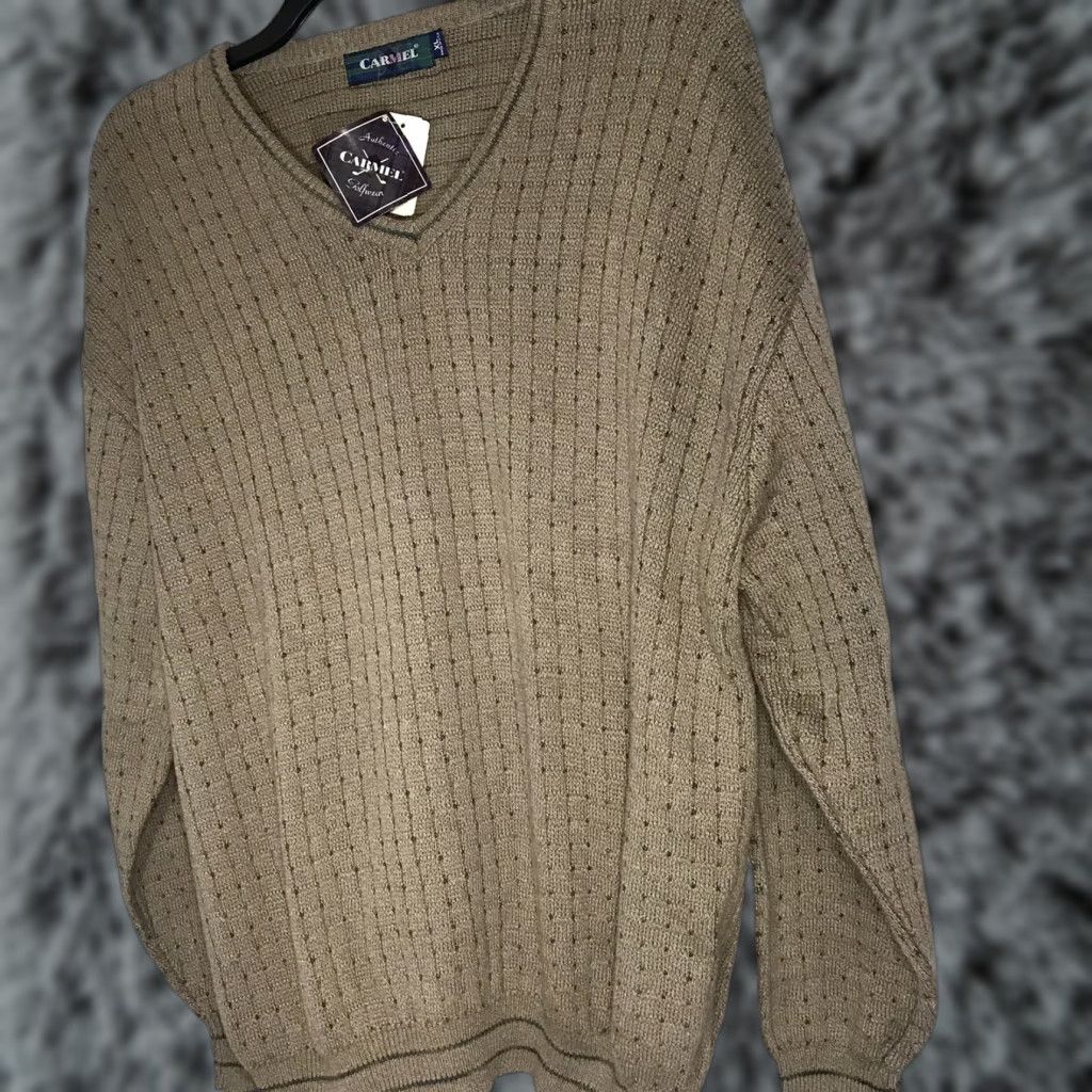 Vintage VINTAGE Carmel Golf Pullover Crewneck Sweater Brown 90s XL Men’s Classic Knit Size US XL / EU 56 / 4 - 1 Thumbnail