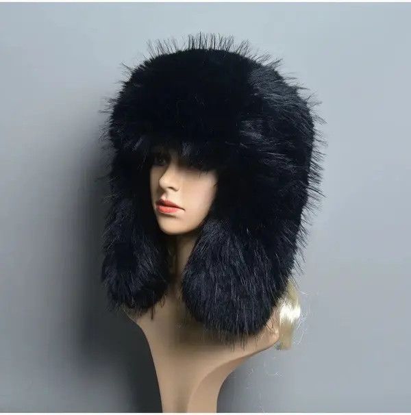 Japanese Brand Hoshikawa x eko Black Faux Fur Hat Size ONE SIZE - 2 Thumbnail