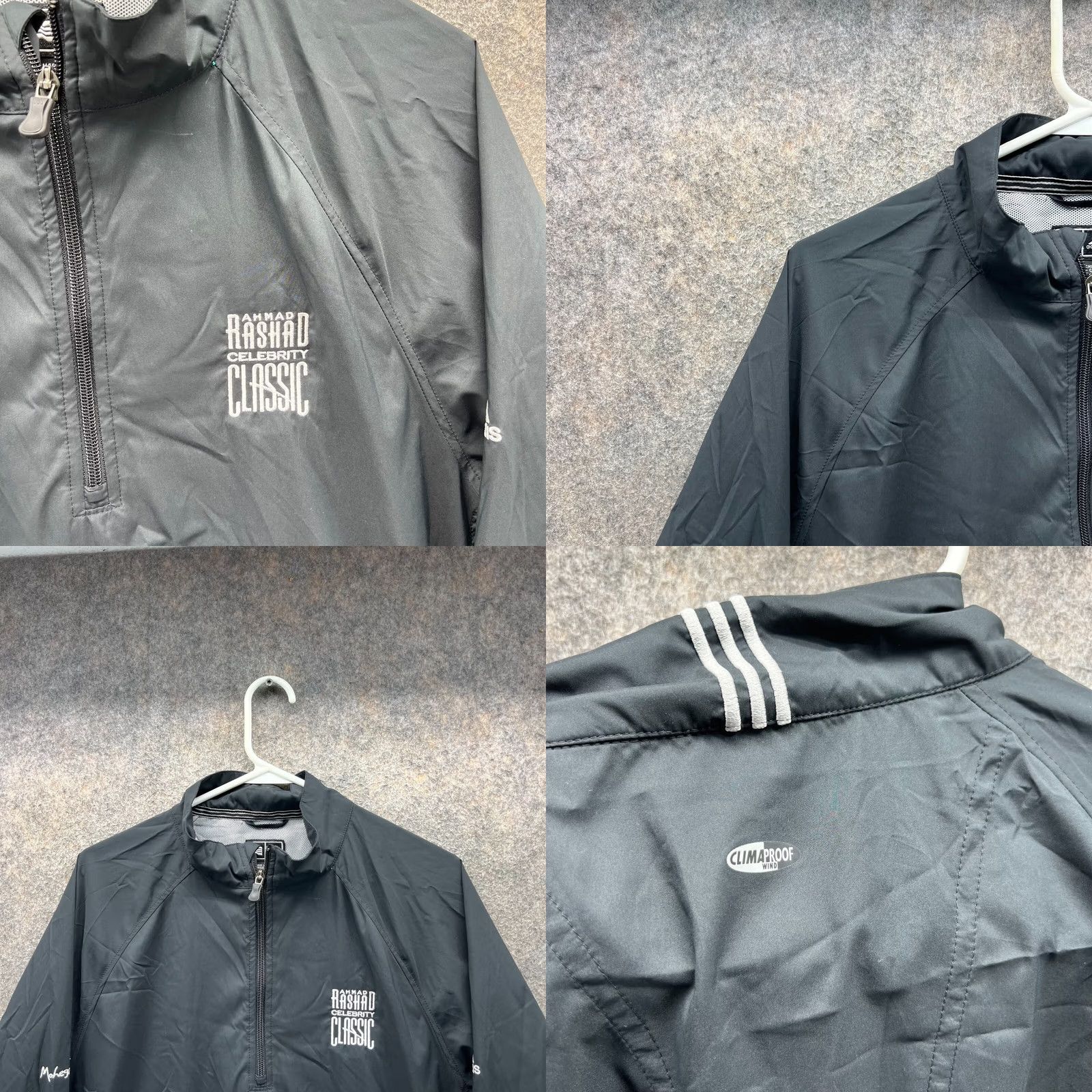 Adidas adidas Jacket Mens L Black Vtg Windbreaker Ahmad Rashad Classic Clima Proof Size US L / EU 52-54 / 3 - 8 Thumbnail