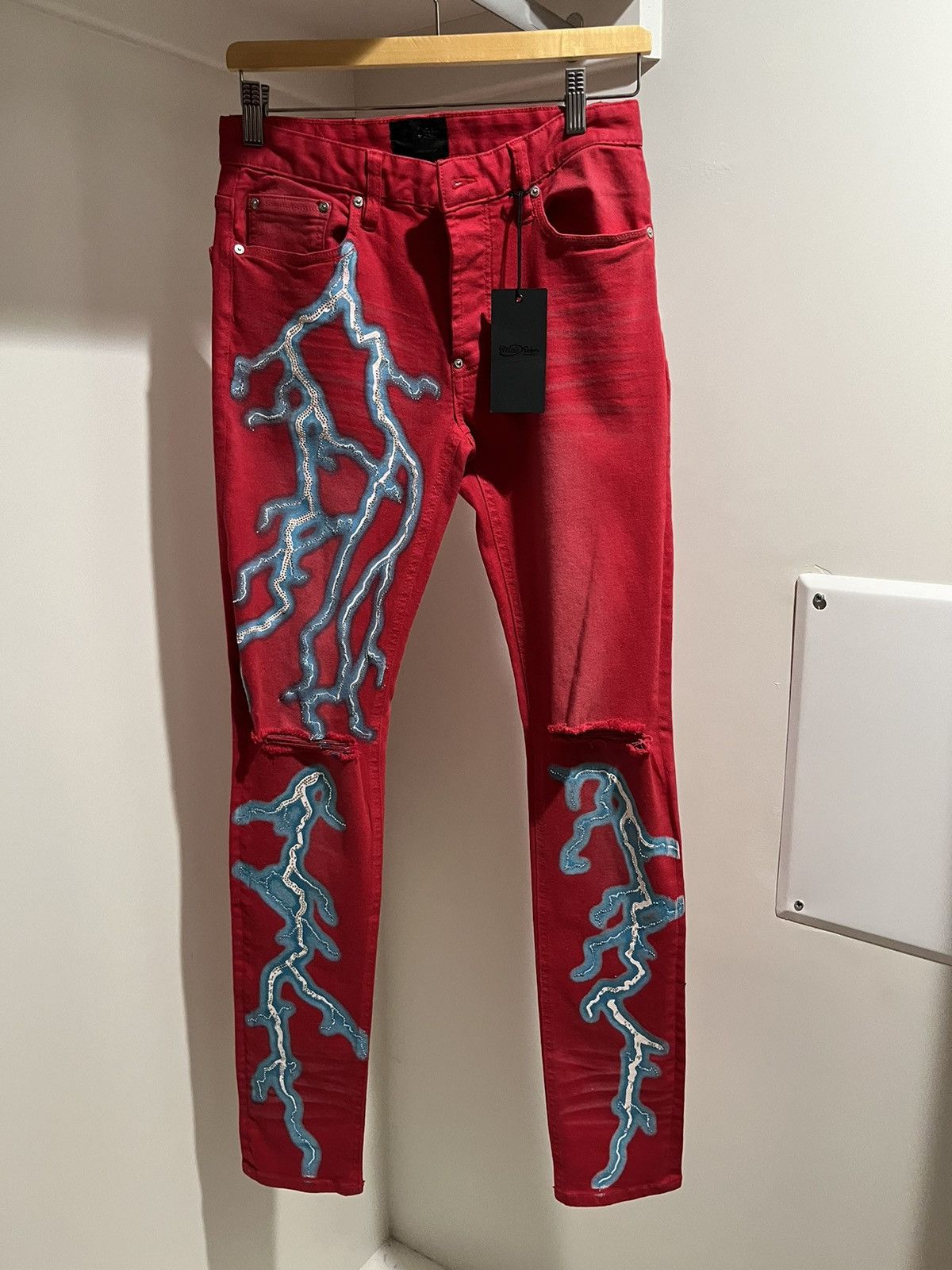 Other × Rockstar Games Mackeen Red Lightning Denim Size US 28 / EU 44 - 7 Thumbnail