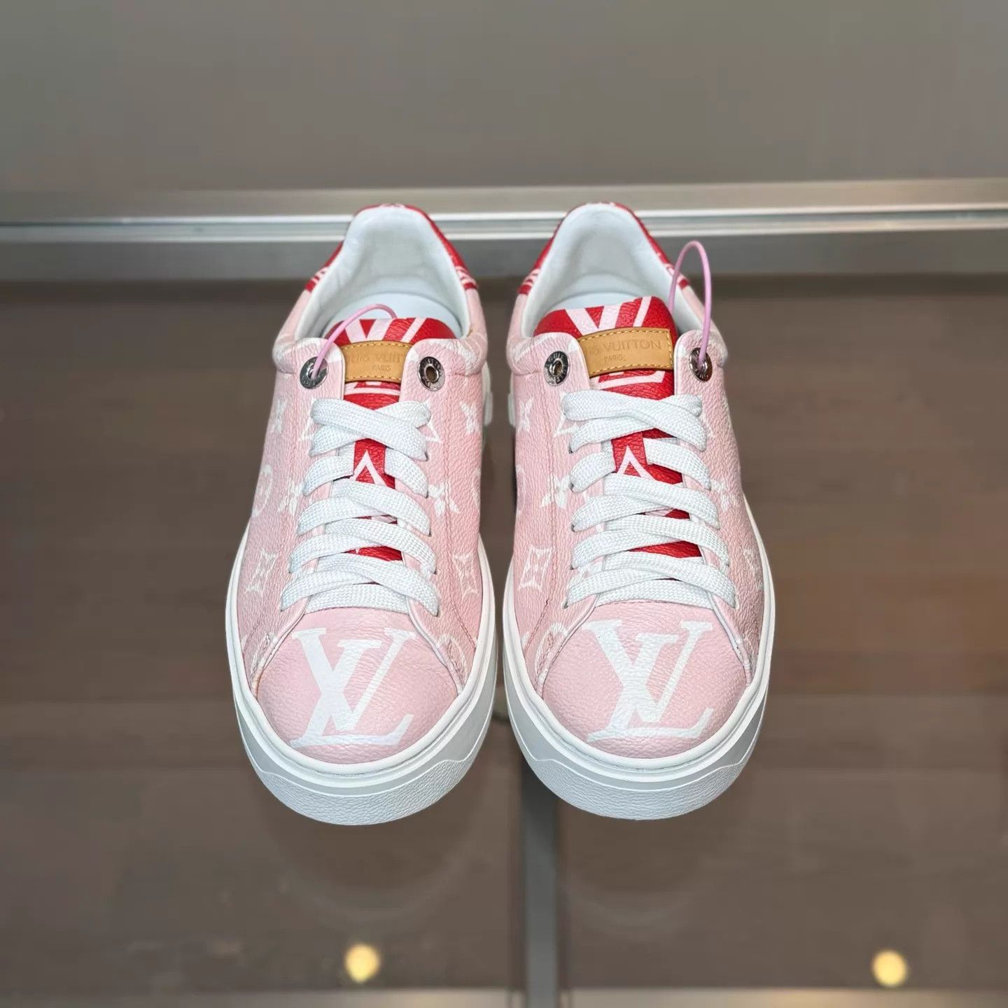Louis Vuitton LV Time Out Monogram White Pink Shoe 36.5 99 Size US 6 / IT 36 - 2 Thumbnail