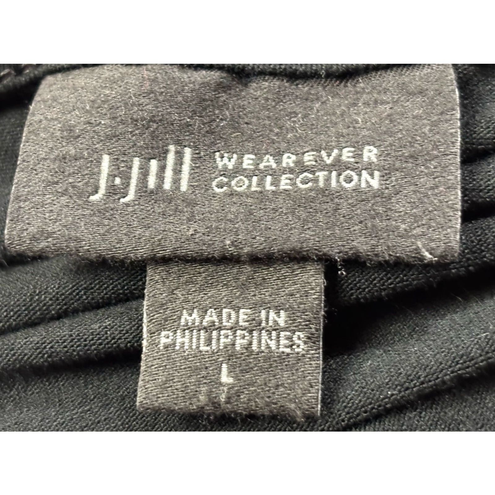 J. Jill J. Jill Wearever Collection Midi Dress Large Black Ginkgo Leaves Stretch Casual Womens Size L / US 10 / IT 46 - 7 Thumbnail