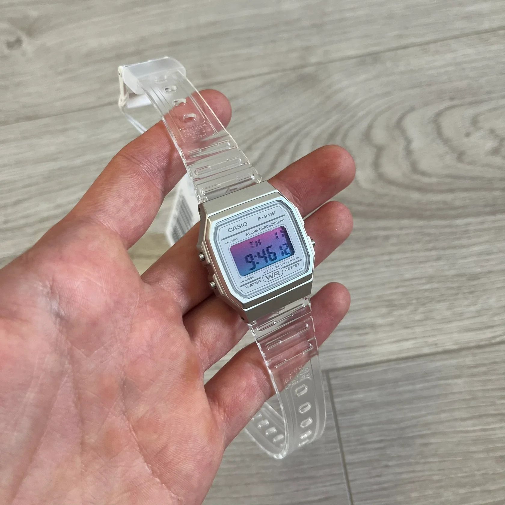 Casio Casio F-91W "Synthwave" Gradient & Clear Digital Watch Size ONE SIZE - 2 Thumbnail