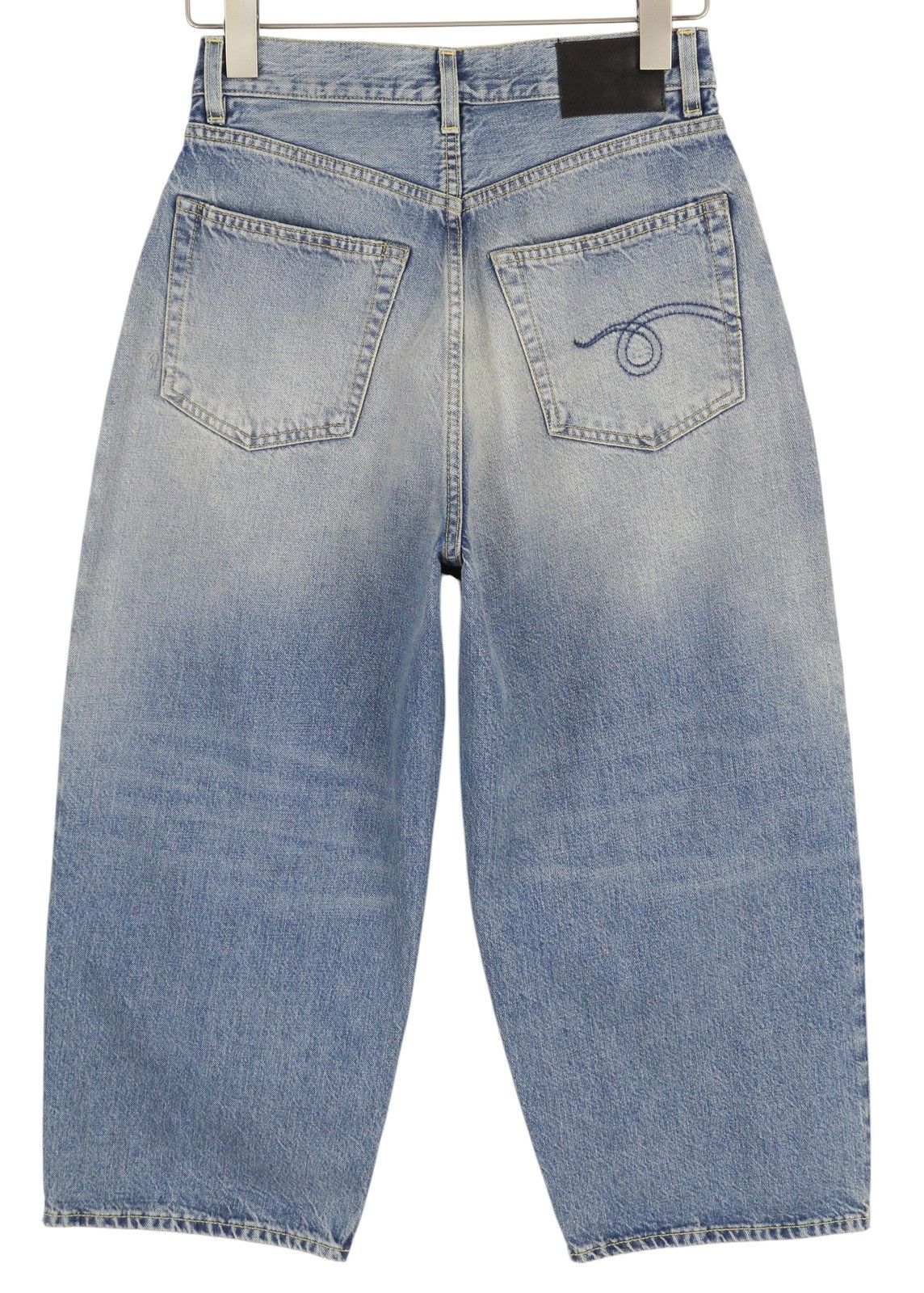 R13 CROPPED WIXDELEG 23 Loose Straight Washed Ankle Jeans 84407 Size 23" - 4 Thumbnail