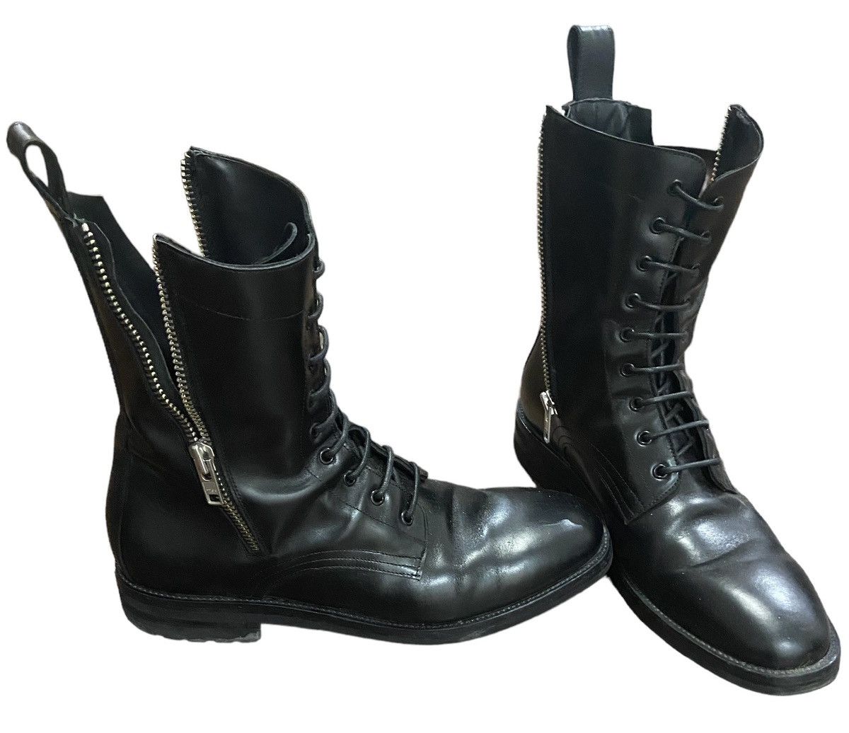 From The First SERGIO ZIP COMBAT BOOT - BLACK LEATHER Size US 12 / EU 45 - 3 Thumbnail