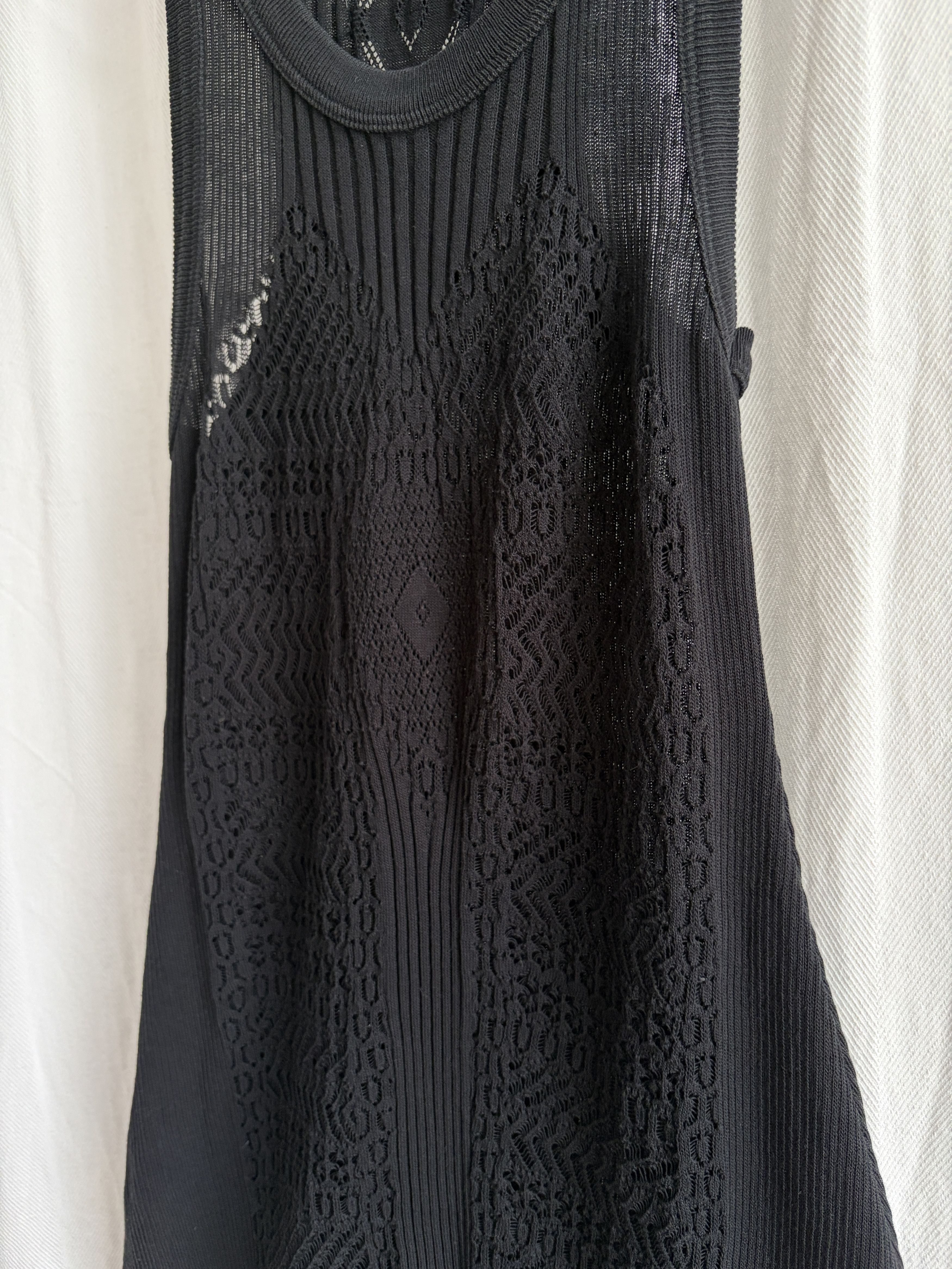 Jean Paul Gaultier 90s Structured Semi-Sheer Ribbed Mini Dress Size M / US 6-8 / IT 42-44 - 5 Thumbnail