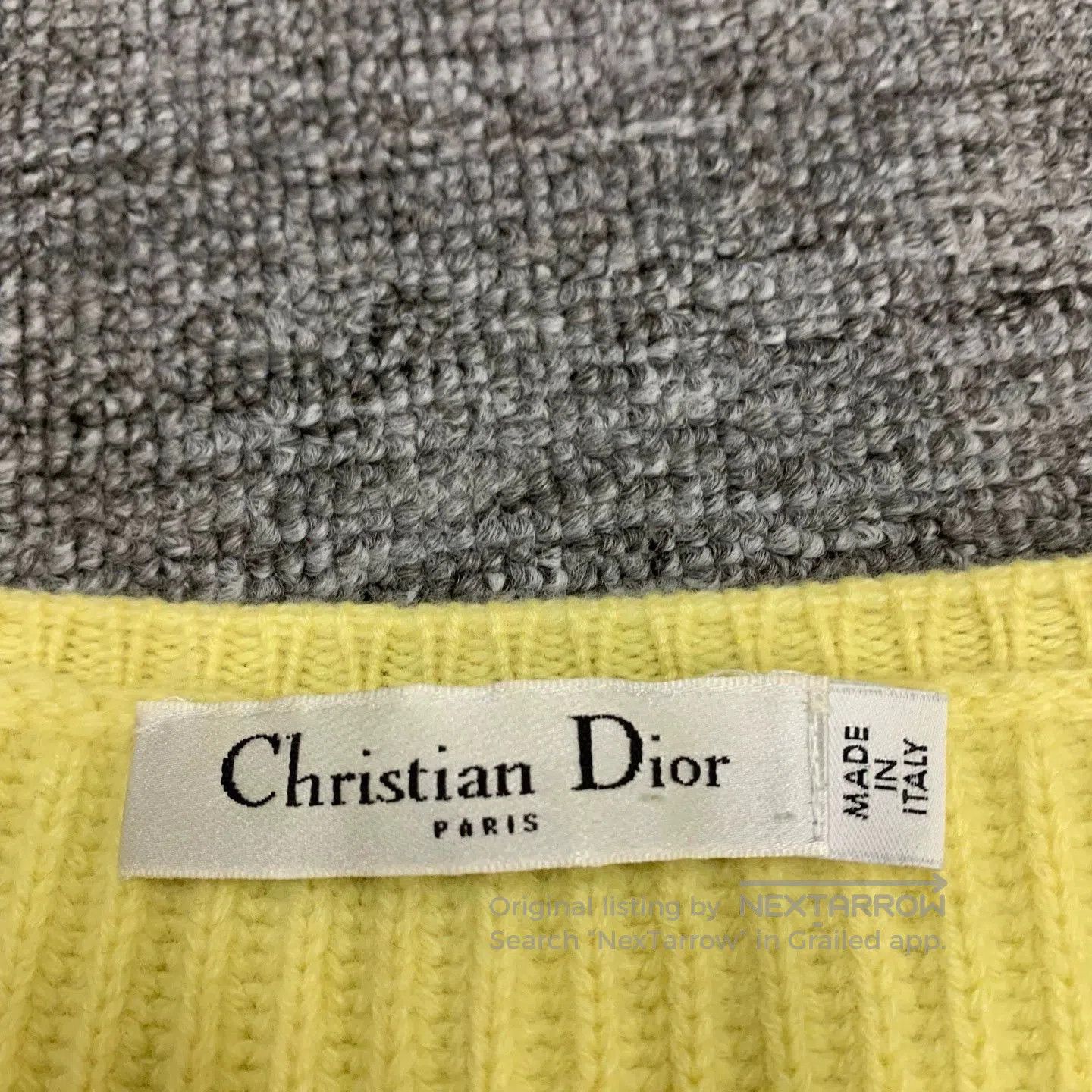 Dior yellow logo knitted short sleeve sweater. Size S / US 4 / IT 40 - 4 Thumbnail