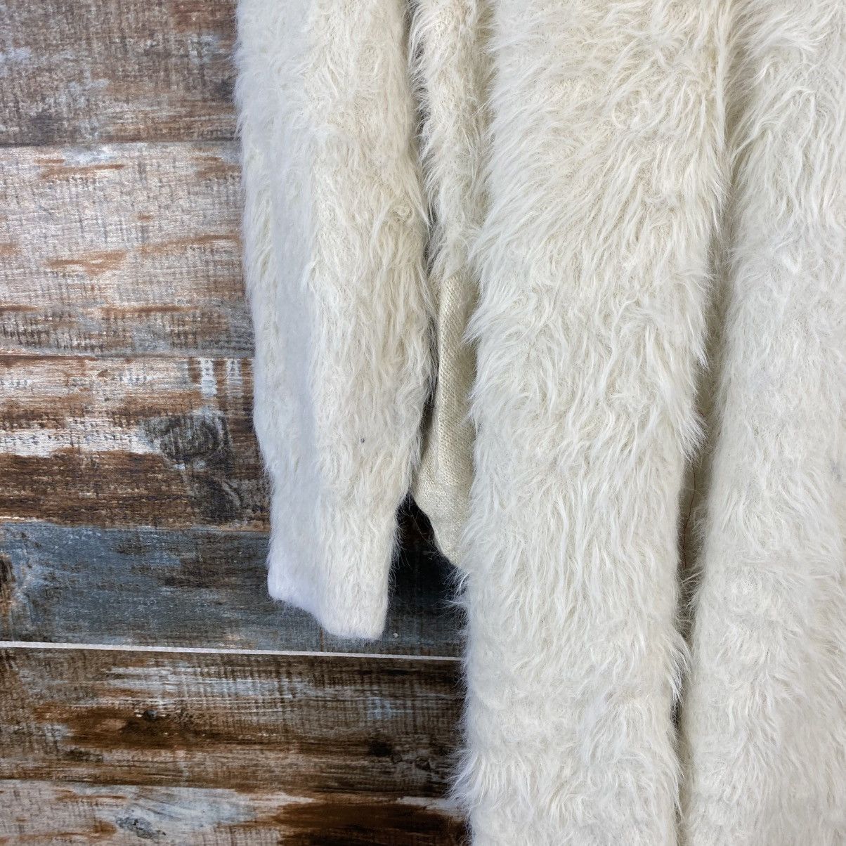 Vintage DL Aunt Maries White Mohair Cardigan Knitwear #C1169 Size M / US 6-8 / IT 42-44 - 15 Thumbnail