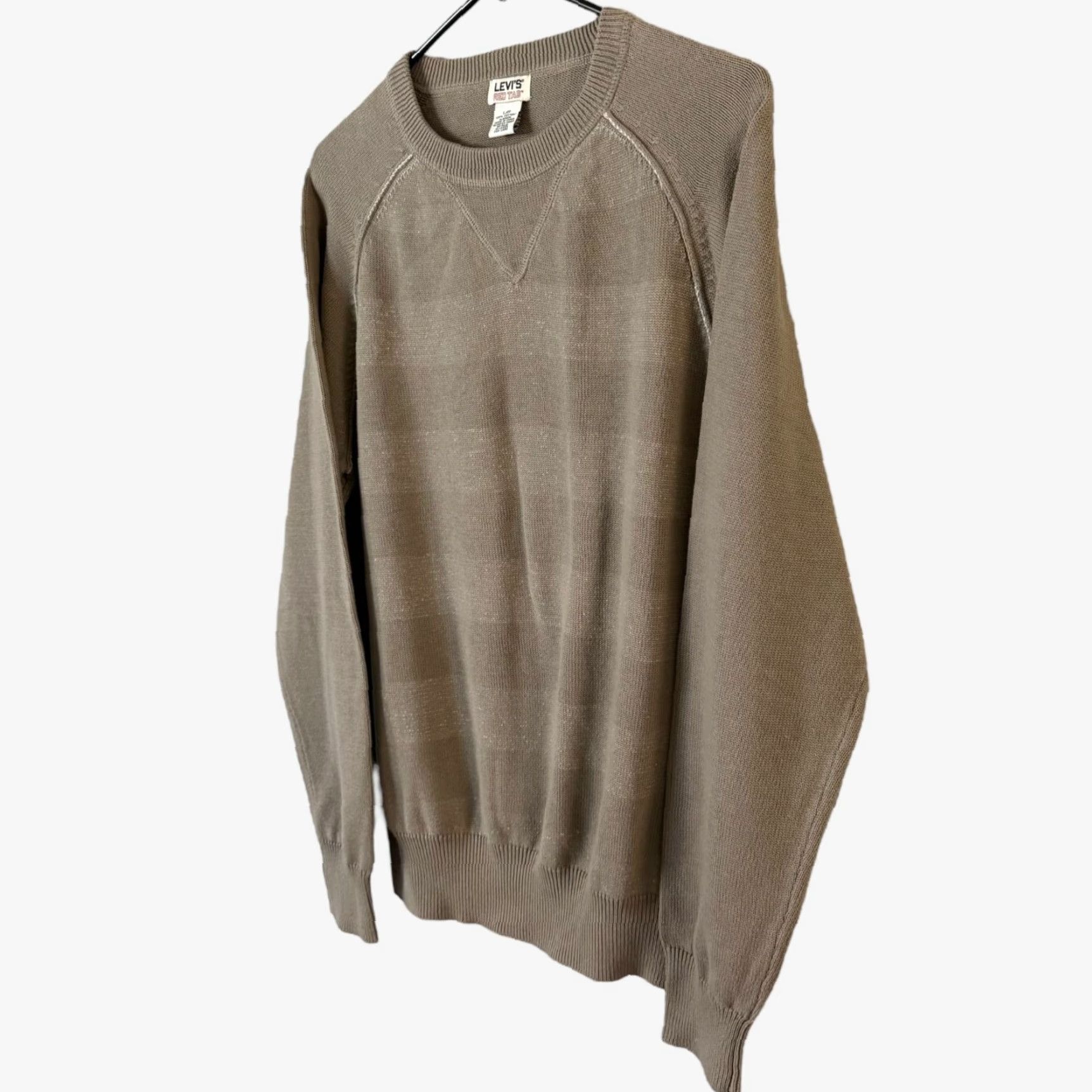 Levi's VINTAGE Levi's Sweater Crewneck Raglan Long Sleeve Men's Large Tan Cotton City Classic Preppy Fall Winter Size US L / EU 52-54 / 3 - 2 Thumbnail