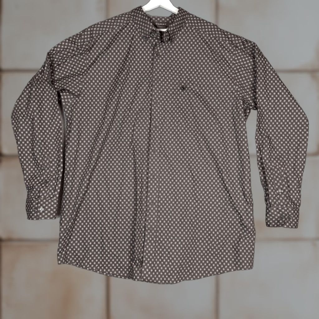 Ariat Ariat Shirt Western 2XL Tall Gray Long Sleeve Button Down Mens Big & Tall Gray Shirt Size US XXL / EU 58 / 5 - 1 Thumbnail