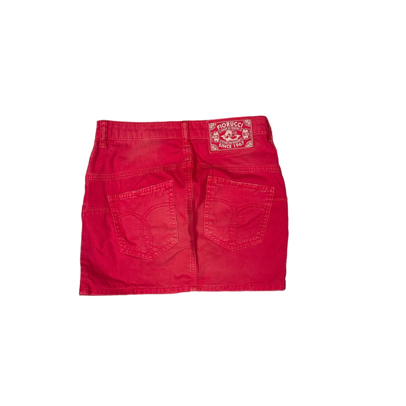 Fiorucci Fiorucci Red Denim Mini Skirt, NWT, Size 40 Size 27" / US 4 / IT 40 - 2 Thumbnail