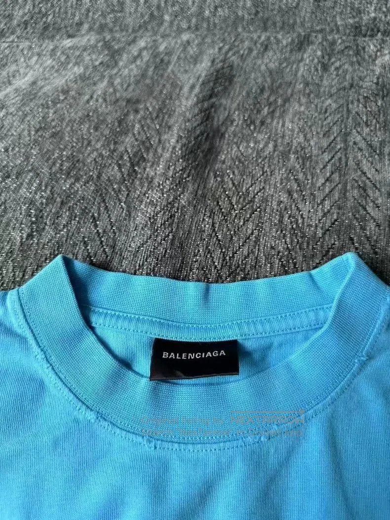 Balenciaga Balenciaga Blue Distressed Coke T-shirt. Size US XS / EU 42 / 0 - 5 Thumbnail