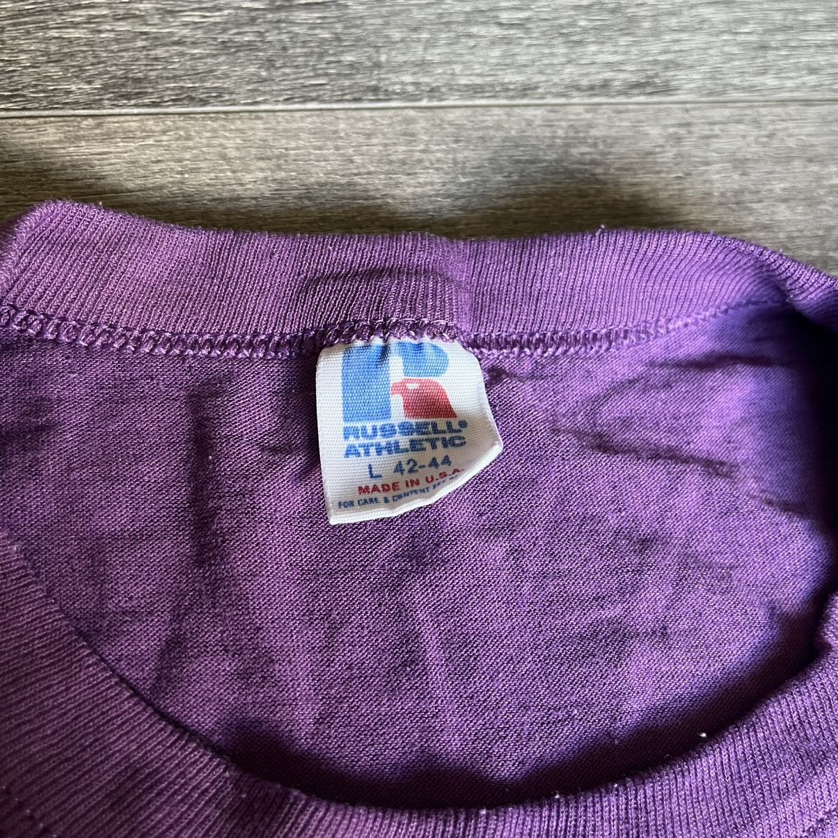 Russell Athletic × Vintage Vintage 1980s Russell Athletic Wilson Football Logo Tee 250 Size US L / EU 52-54 / 3 - 4 Thumbnail