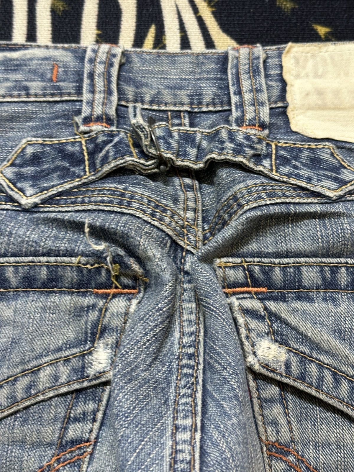 Edwin Vintage Edwin XV-S Flare Faded Buckle Belt Denim Size US 30 / EU 46 - 9 Thumbnail