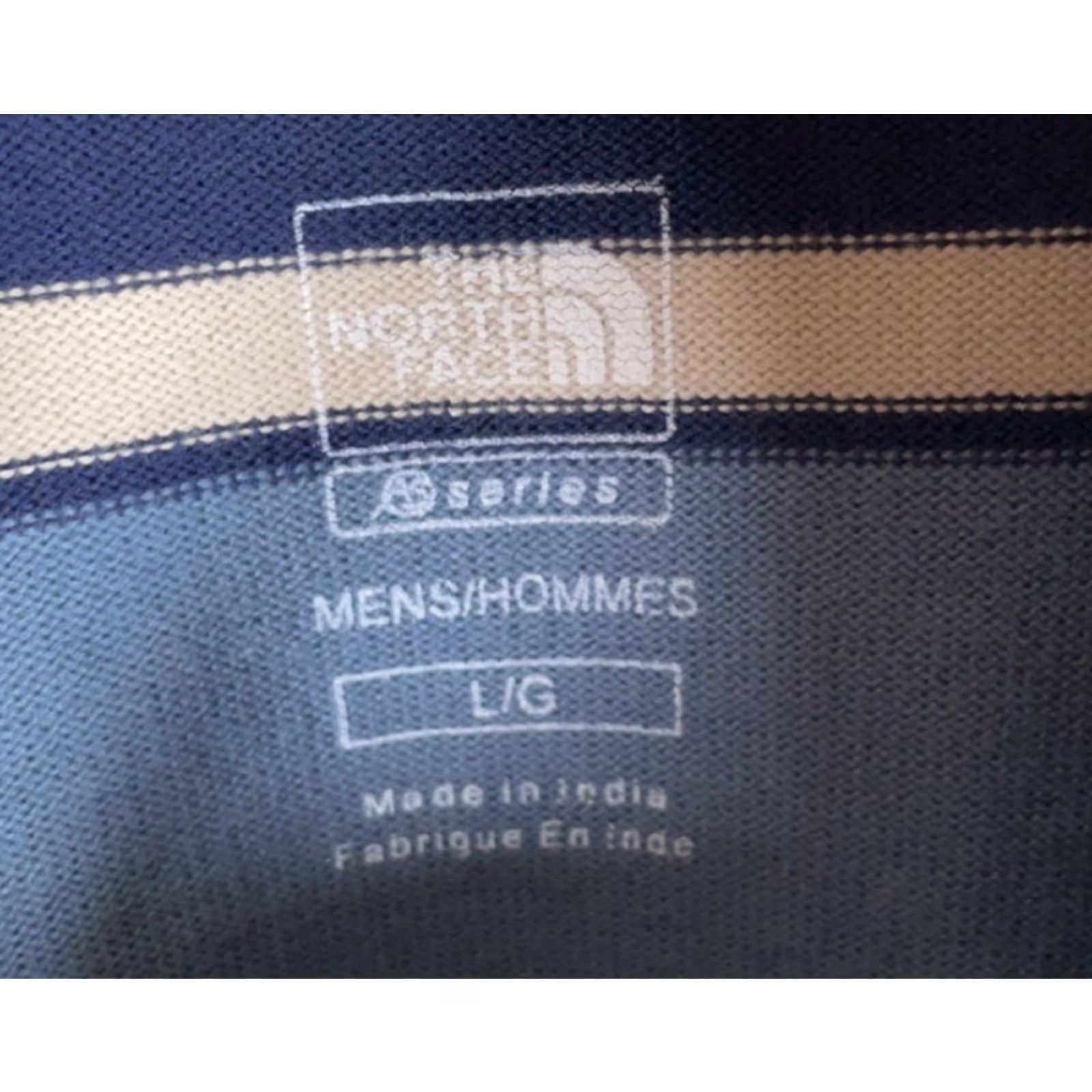 The North Face Rugby Polo Shirt Men's Large Blue Stripe Preppy Long Sleeve Embroidered