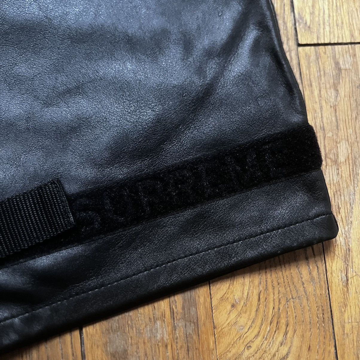 Supreme Supreme Girbaud Shuttle Tape Leather Cargo Pant Black 34 L Size US 34 / EU 50 - 6 Thumbnail