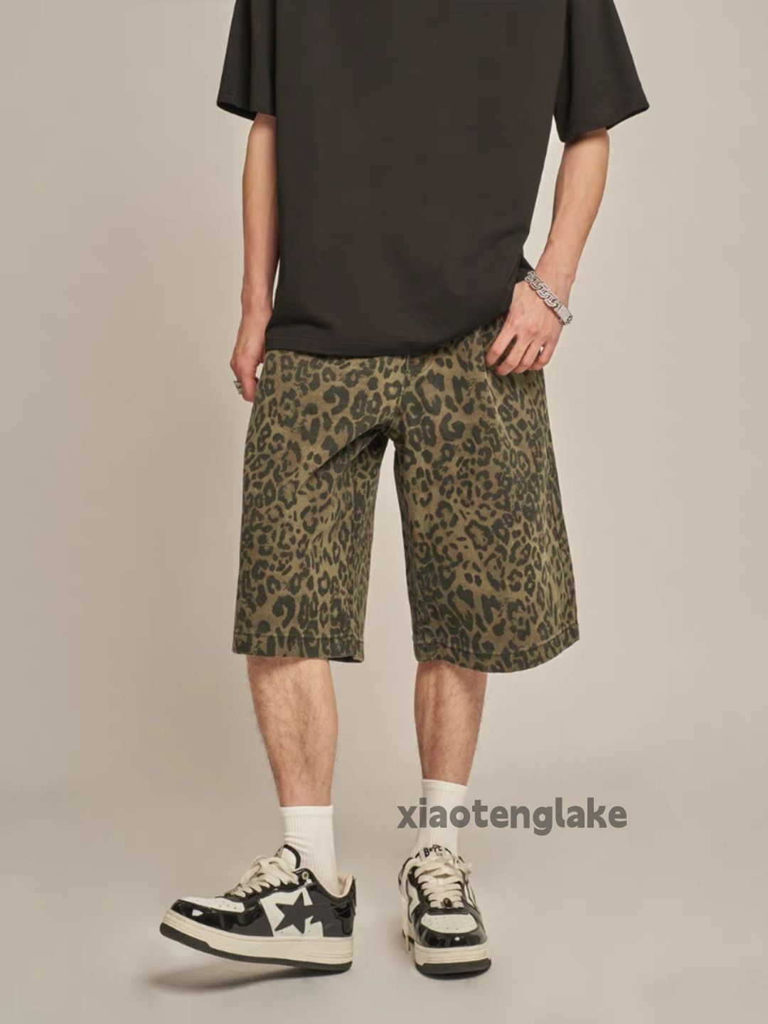 Vintage Unisex utility loose baggy skate hiphop leopard shorts Size US 28 / EU 44 - 8 Thumbnail