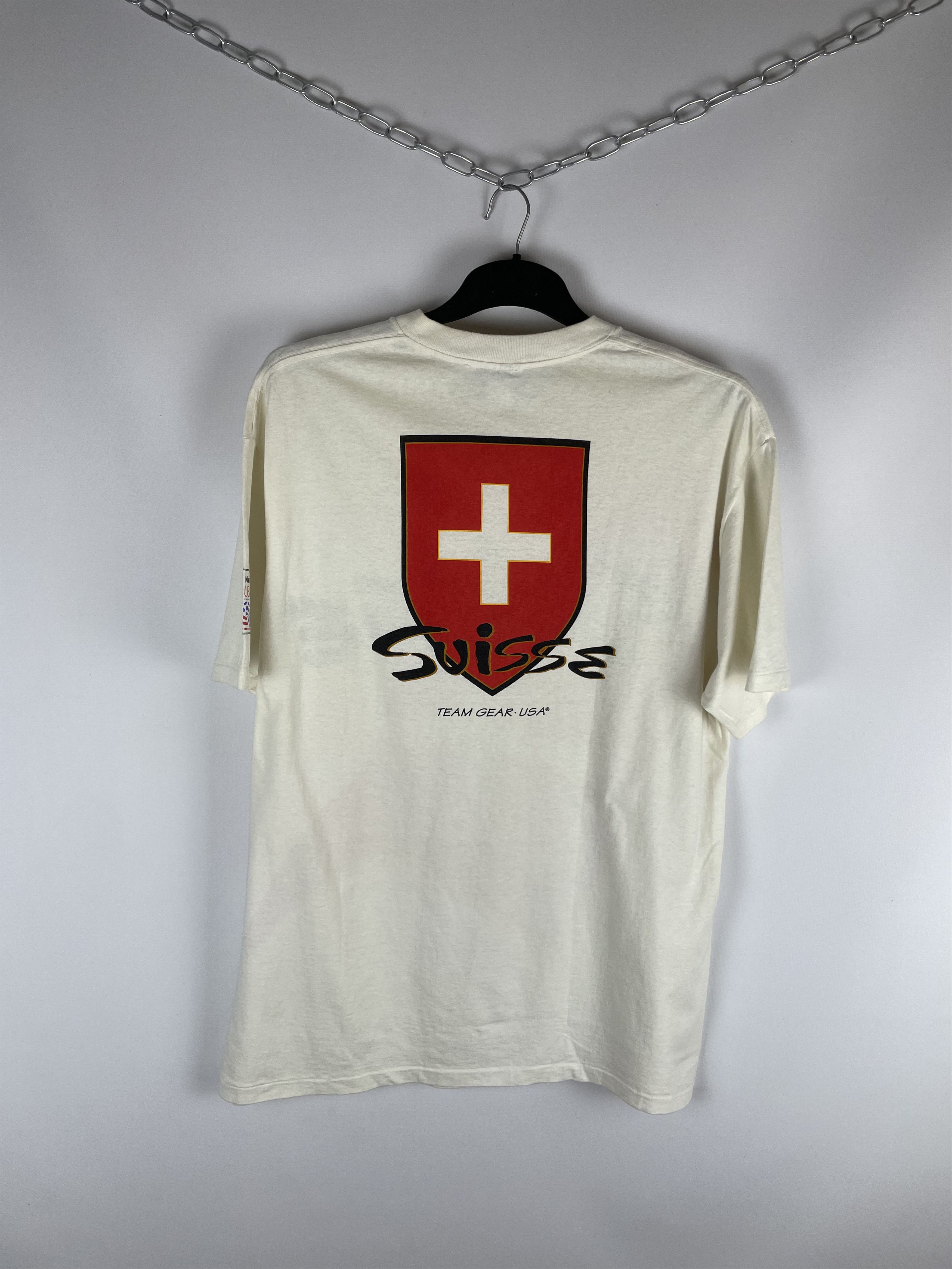 Vintage Vintage 1994 Suisse World Cup USA T Shirt Football Size US XL / EU 56 / 4 - 8 Thumbnail
