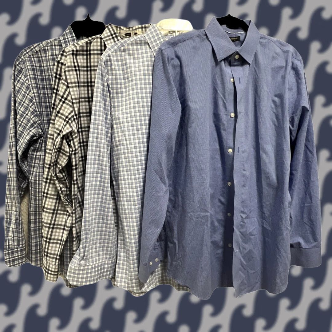 Banana Republic Banana Republic Grant Slim Fit Mens Size Large Check Stripe Shirts Size 42R - 1 Thumbnail