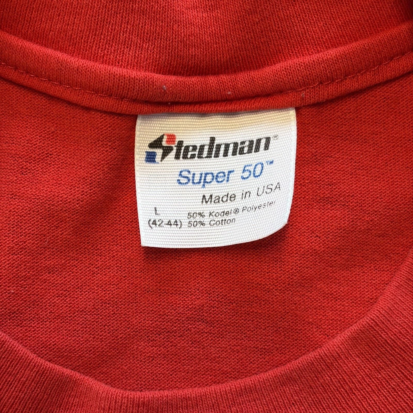 Vintage Vtg Stedman Happy Hooker Bait & Tackle Shirt L Red Fishing Size US L / EU 52-54 / 3 - 5 Thumbnail