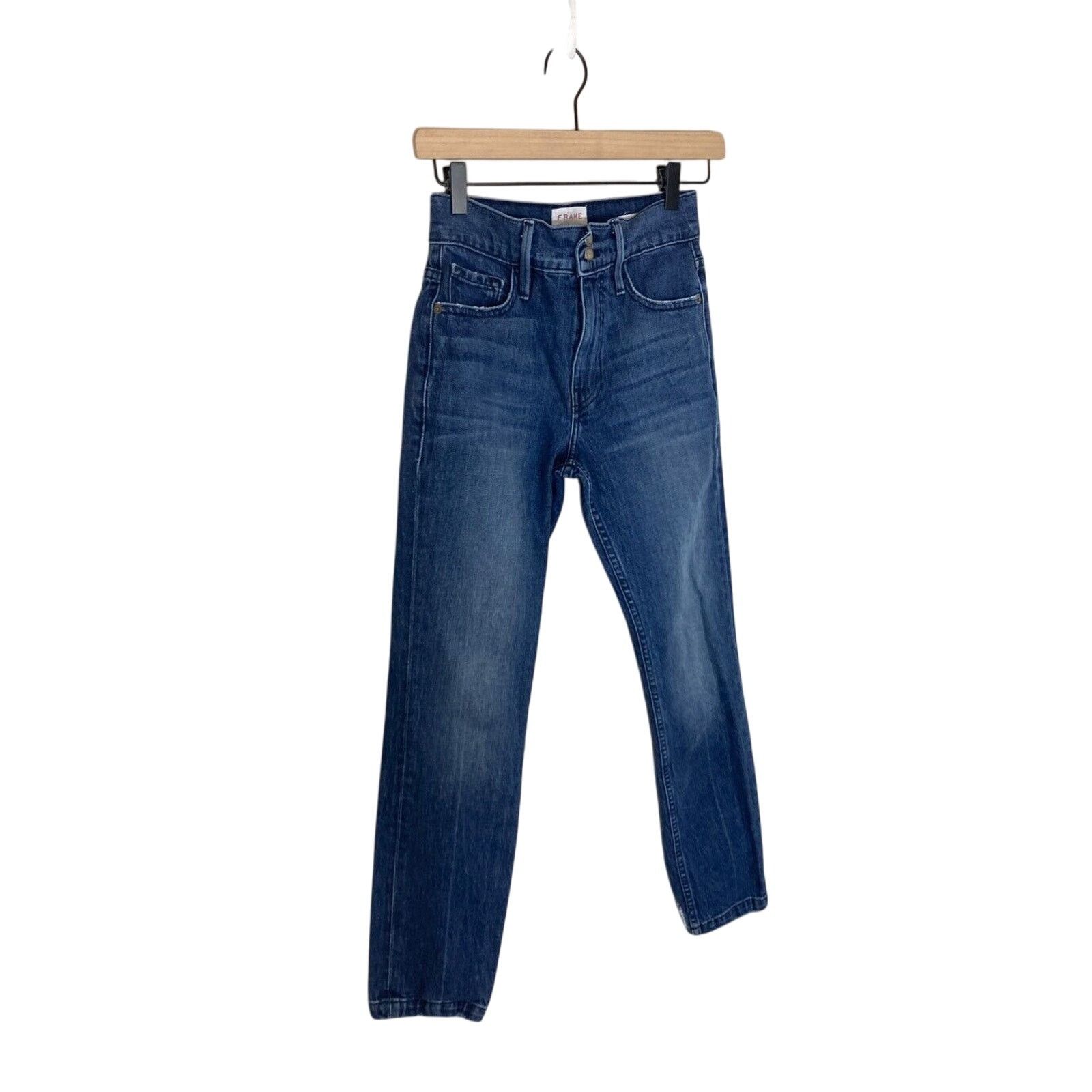Frame Frame Le Sylvie Slender Straight Leg Jeans Heritage Raw Hem Size 24" / US 00 / IT 34 - 2 Thumbnail