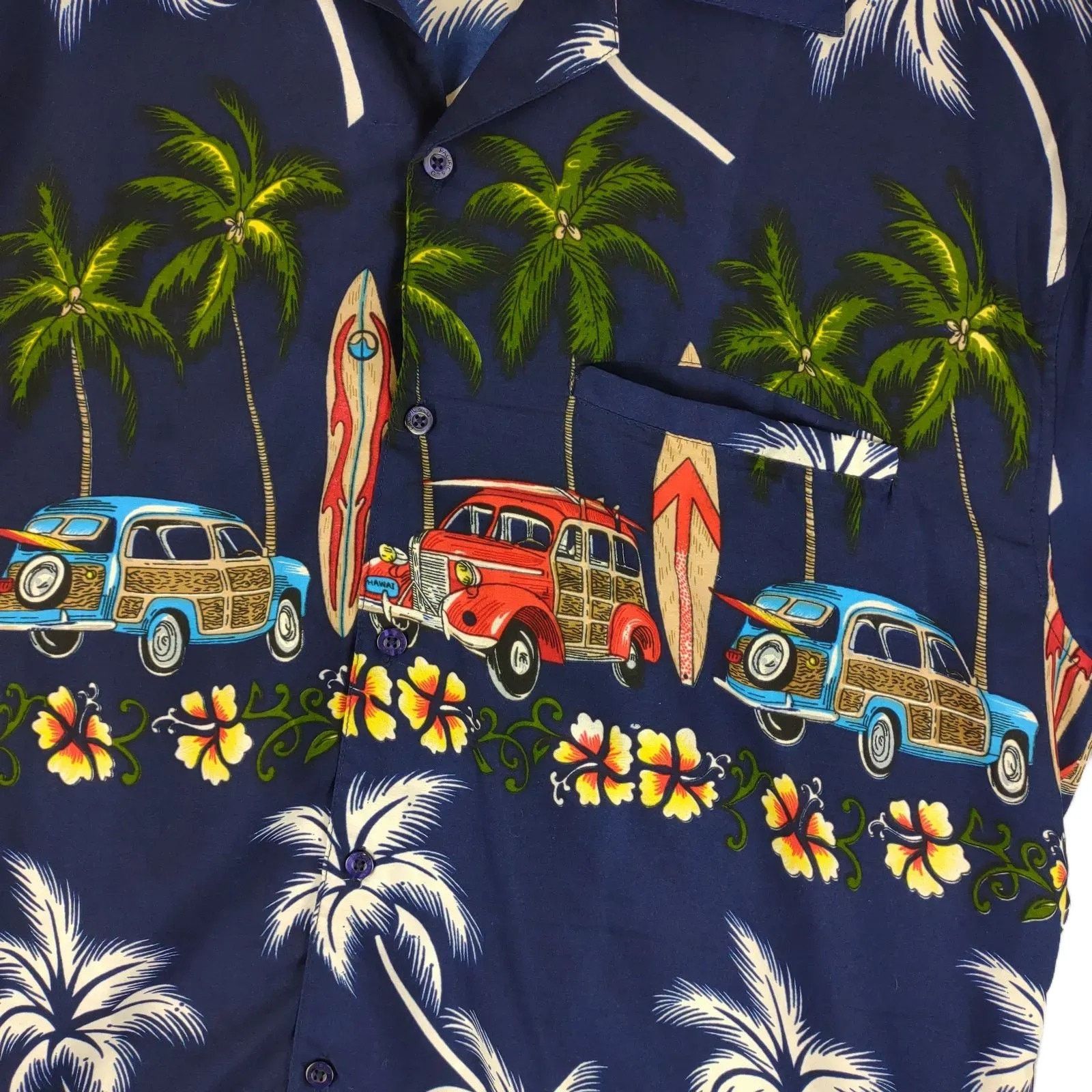 Pacific and Co. Pacific & Co Hawaiian Palms & Woody Cars Surfer Button Shirt Size US M / EU 48-50 / 2 - 3 Thumbnail