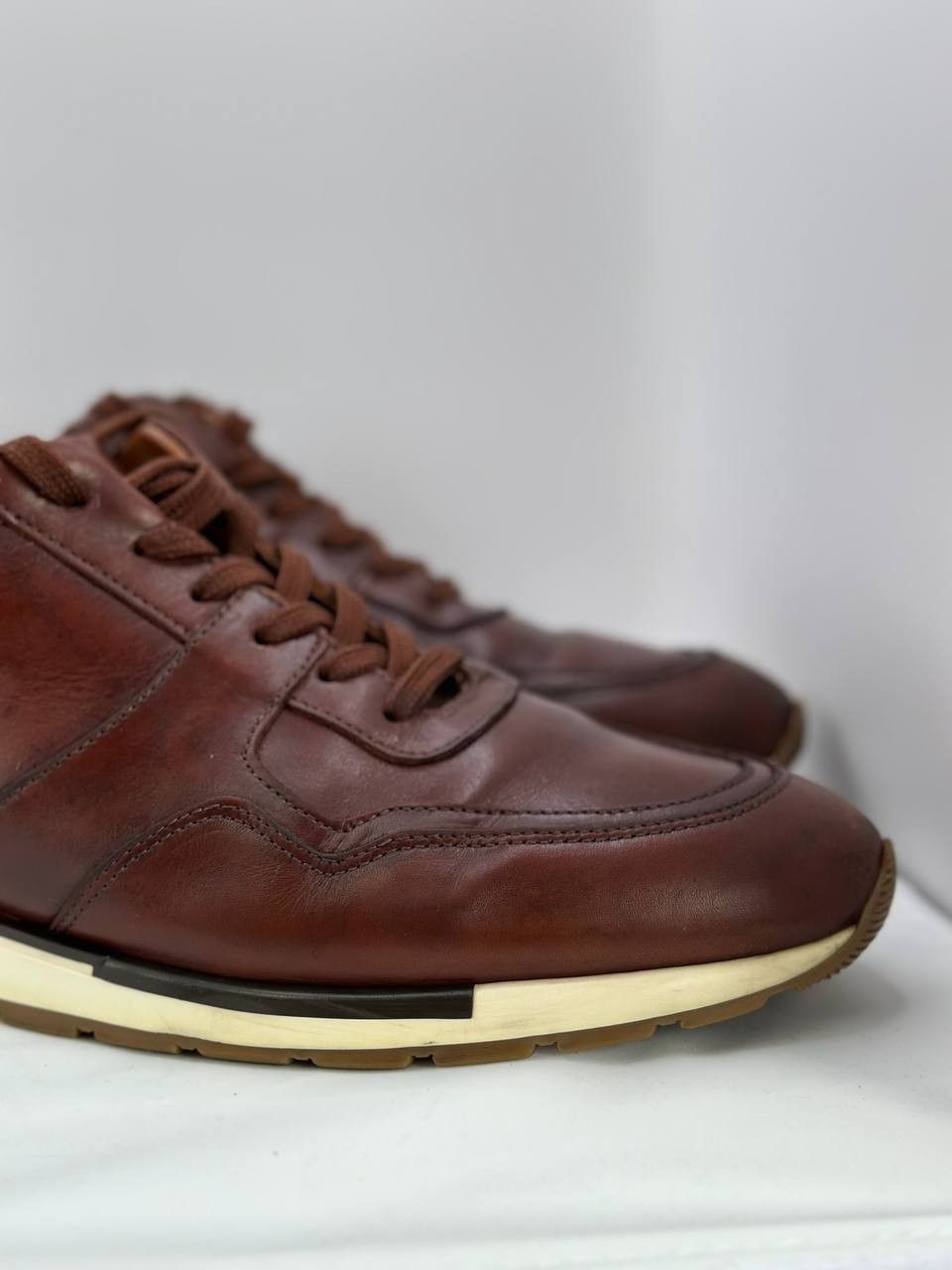 Russell & Bromley RUSSELL & BROMLEY Lomond Lace-Up Sneaker Shoes Brown Leather Size US 11.5 / EU 44-45 - 9 Thumbnail