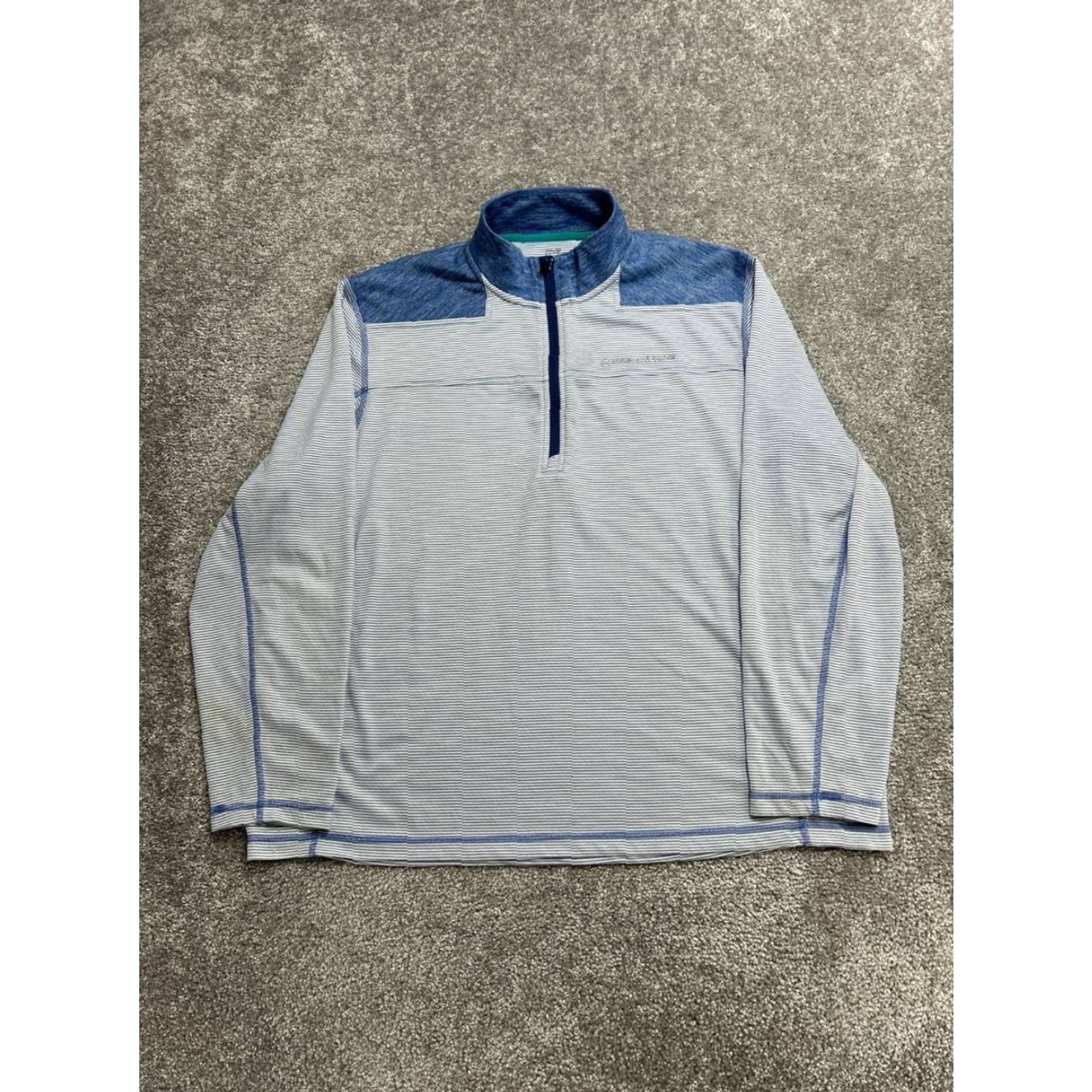 Vineyard Vines Vineyard Vines Jacket Mens 2XL White Striped Shep Shoulder Sankaty Performance Shirt Size US XXL / EU 58 / 5 - 2 Thumbnail