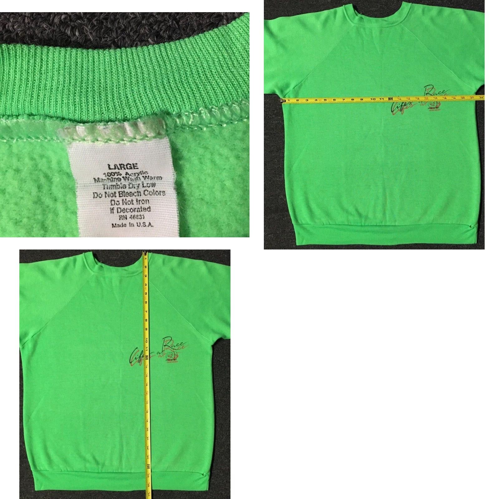 Vintage Vtg 80s EP Performs Life’s A Race Faded Motocross Hoodie M Green Fox Neon 90s Racing Mens Size US M / EU 48-50 / 2 - 9 Thumbnail