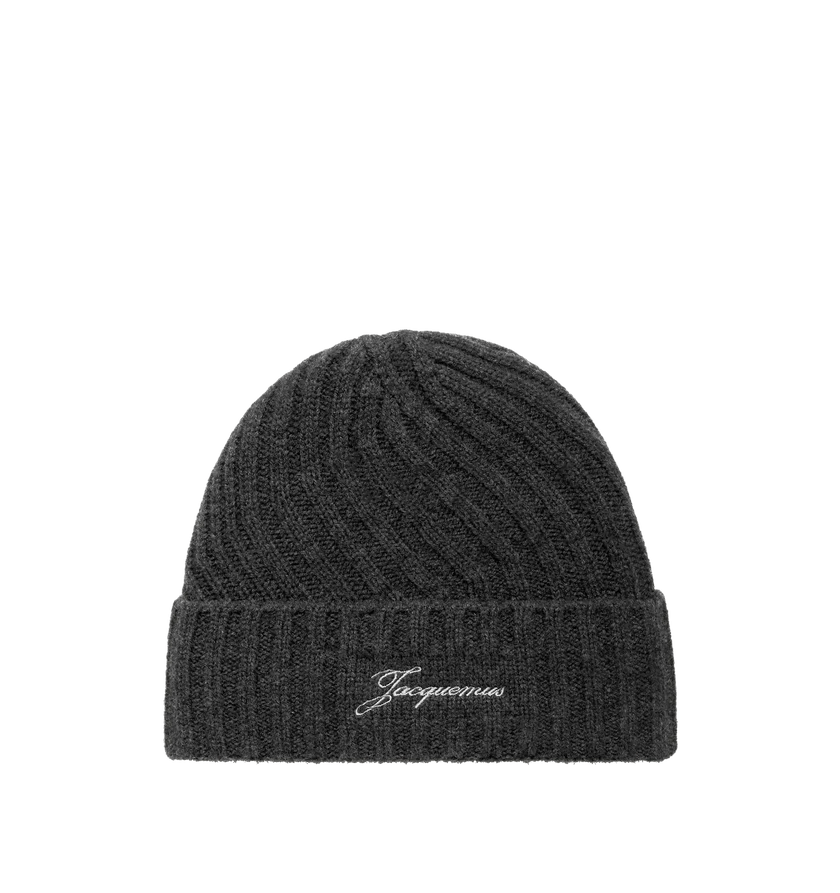 Jacquemus o1h1sh11225 Size : OS/Le Bonnet Tourni Beanie in Dark Grey Size ONE SIZE - 1 Preview