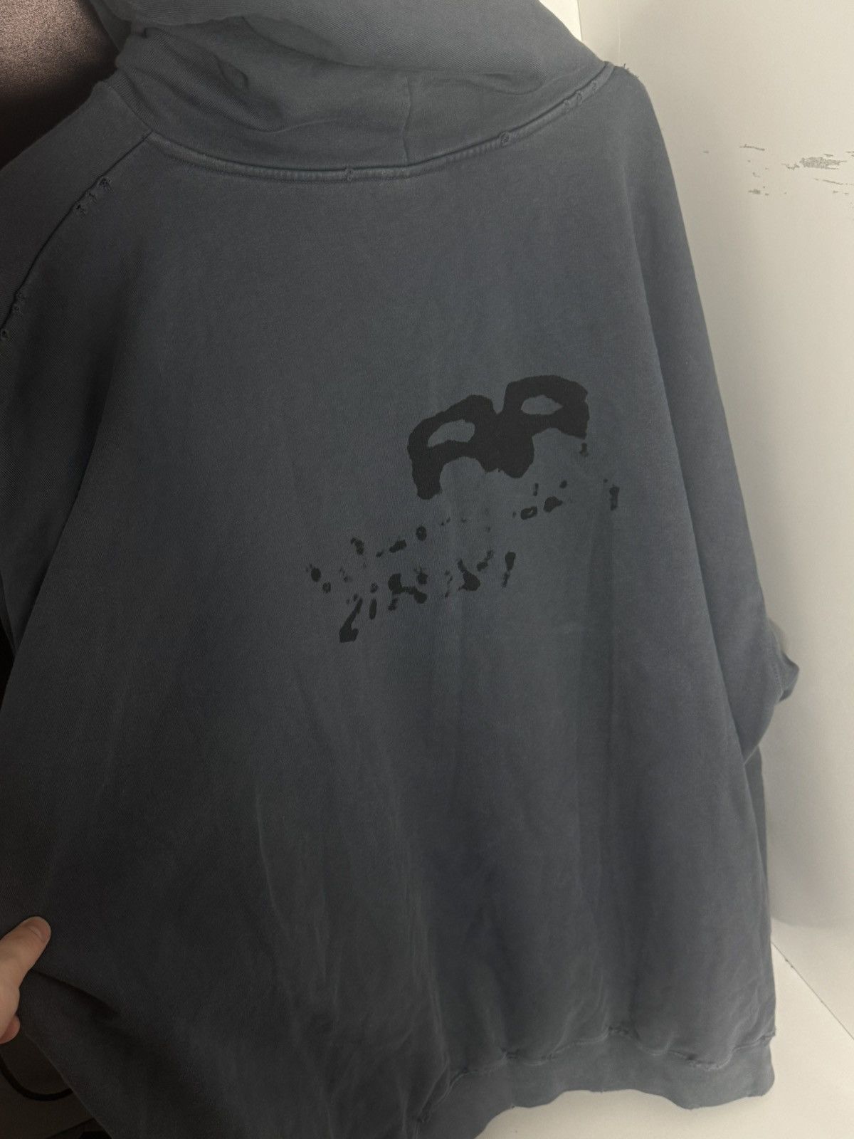 Balenciaga ✅Balenciaga Hand Drawn Blue Distressed Hoodie M Size US M / EU 48-50 / 2 - 4 Thumbnail