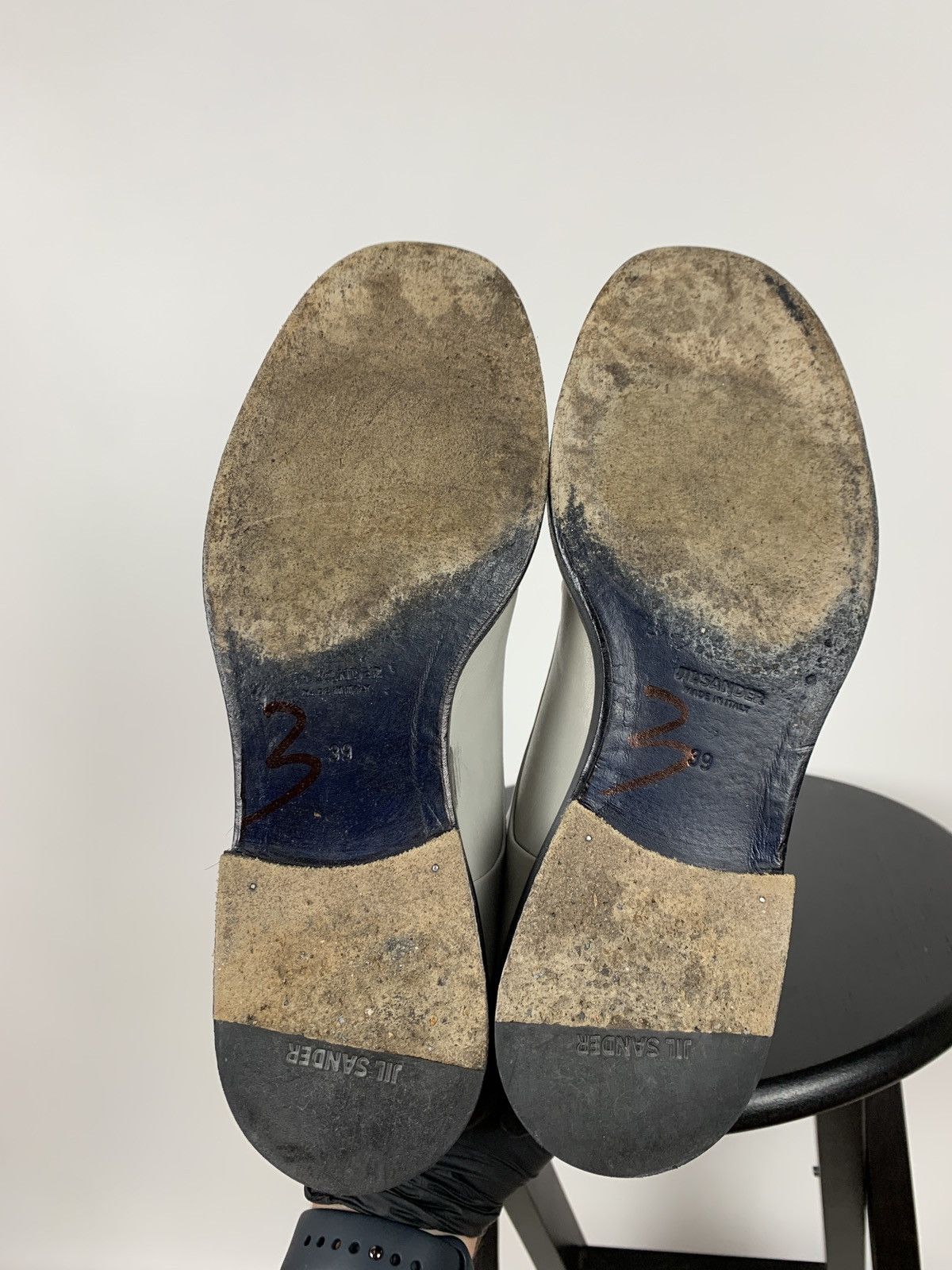 Jil Sander Jil Sander Grey Leather Derby Shoes Size US 9 / IT 39 - 21 Thumbnail